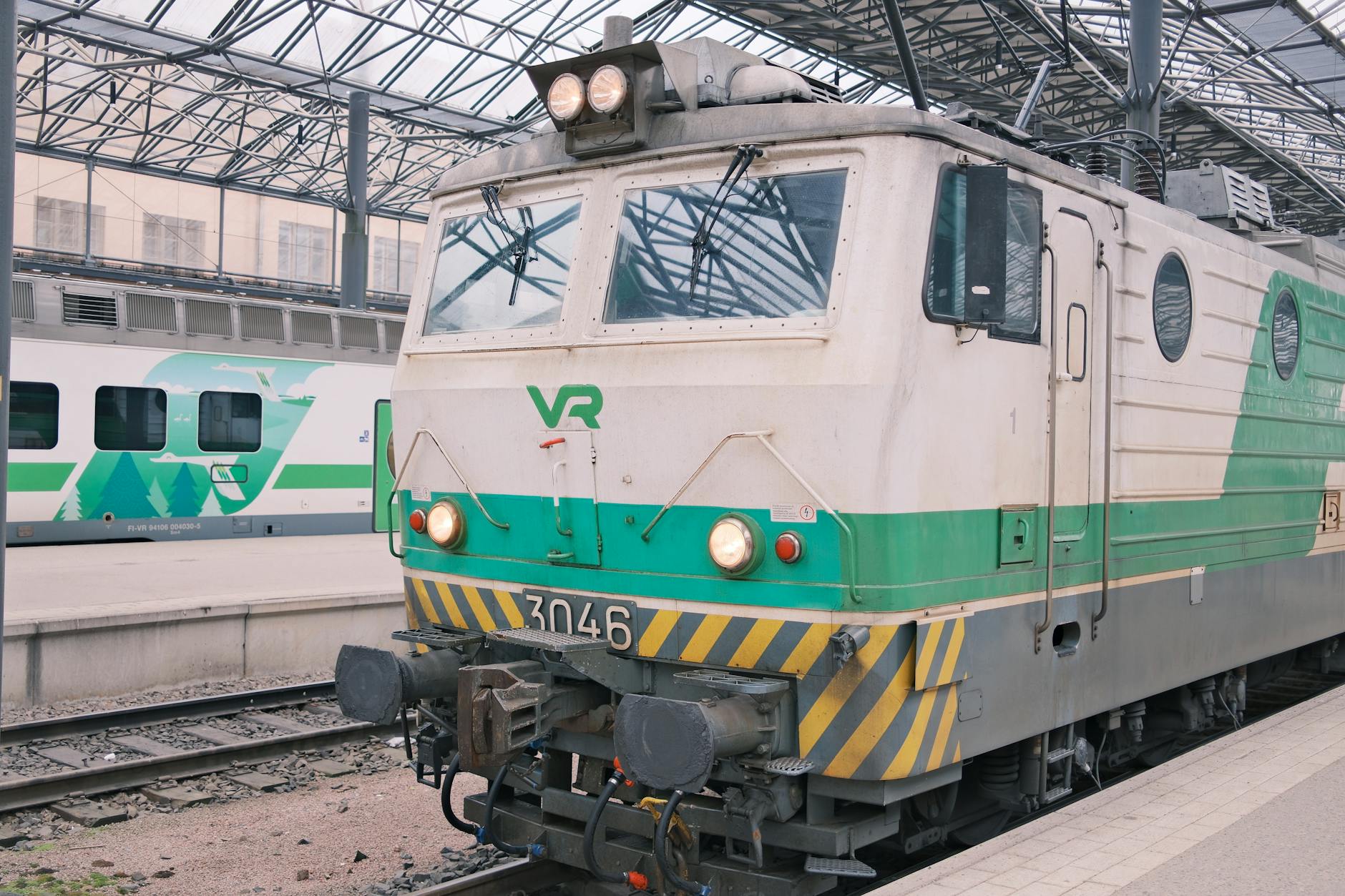 Helsinki central station train platform for business transfer planning.