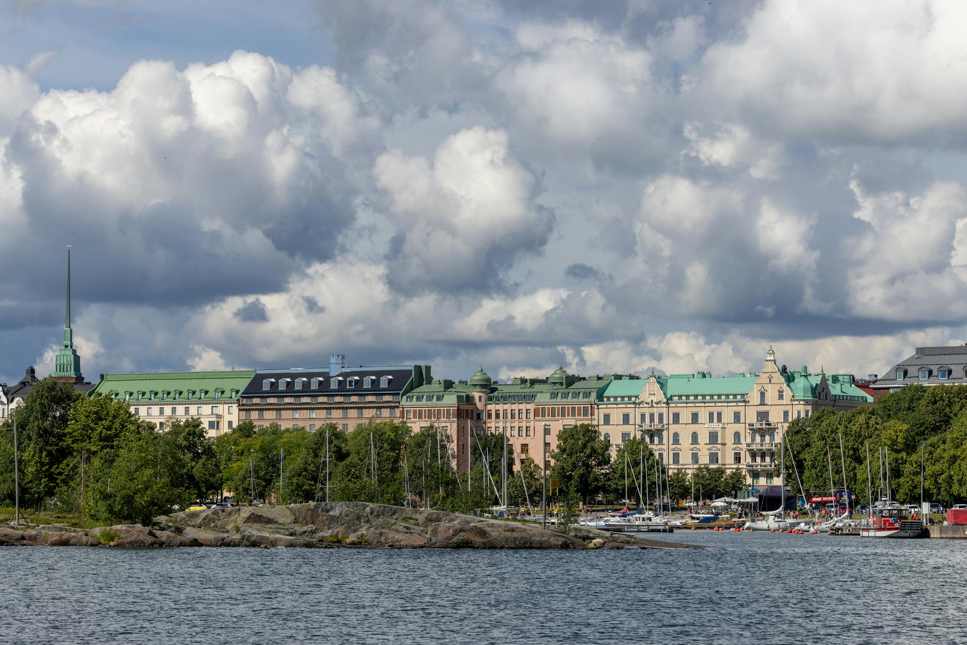 Helsinki waterfront buildings for conference travel report planning.