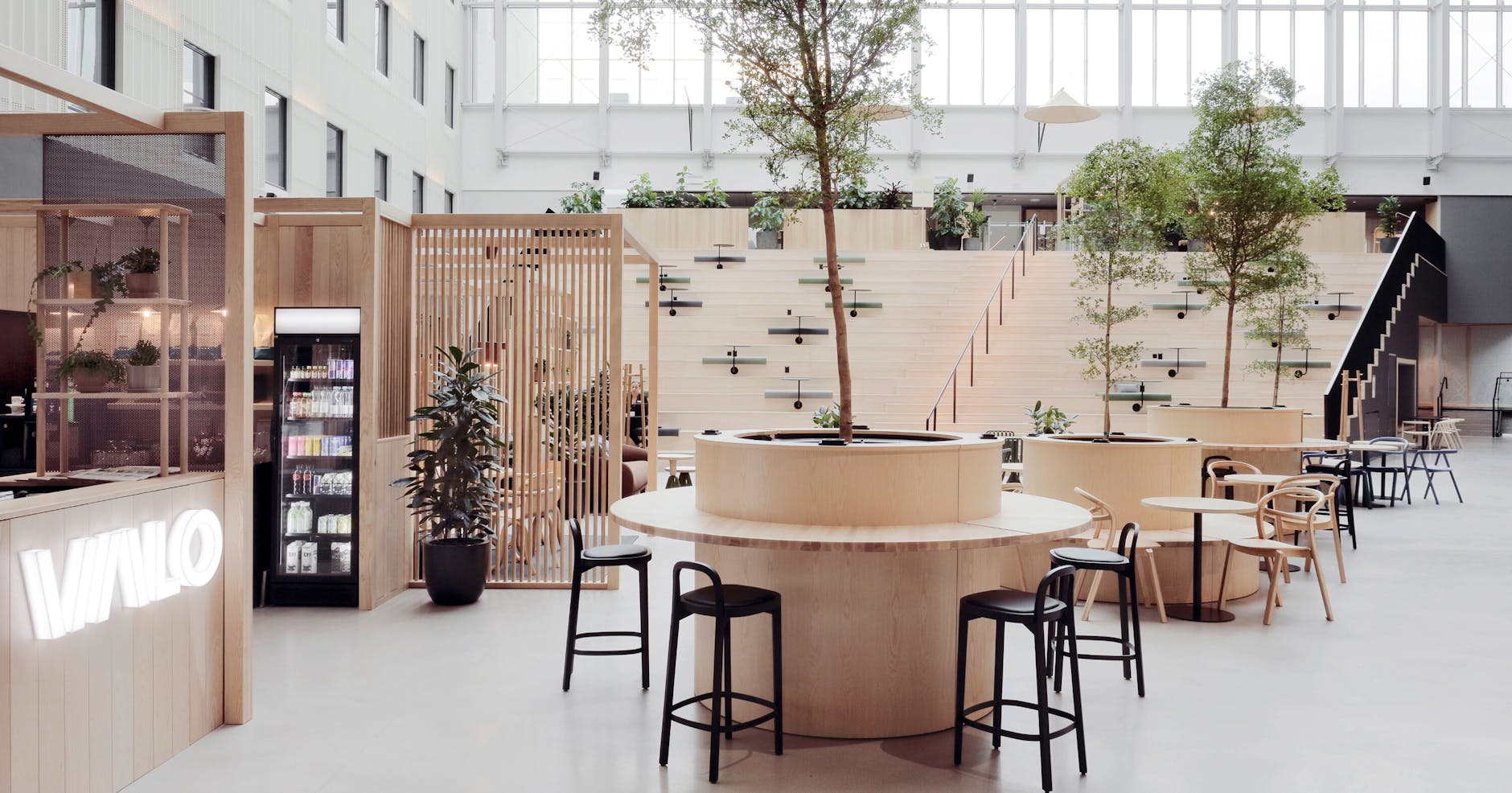 Modern Helsinki hotel lounge for sales traveler lodging planning.