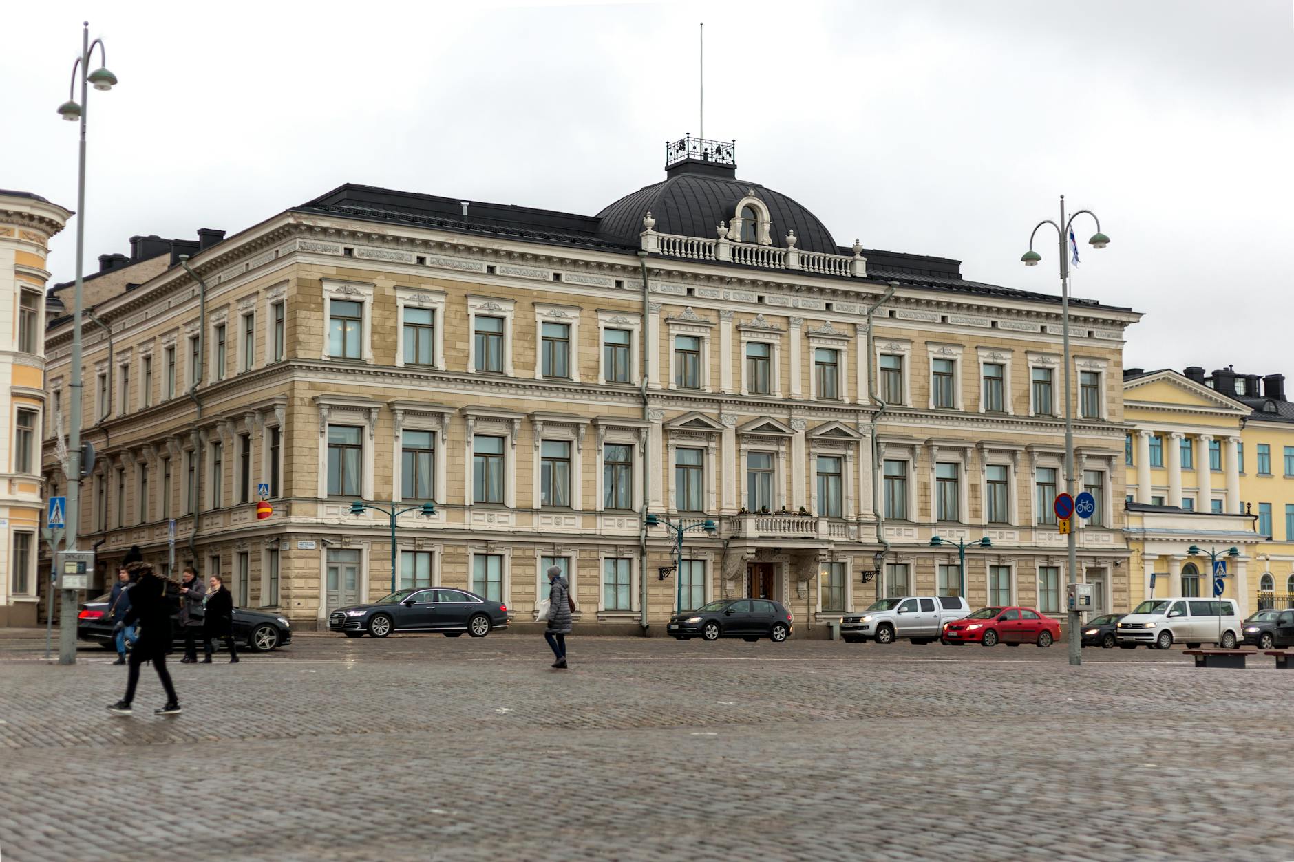 Helsinki city center street for sales traveler planning.