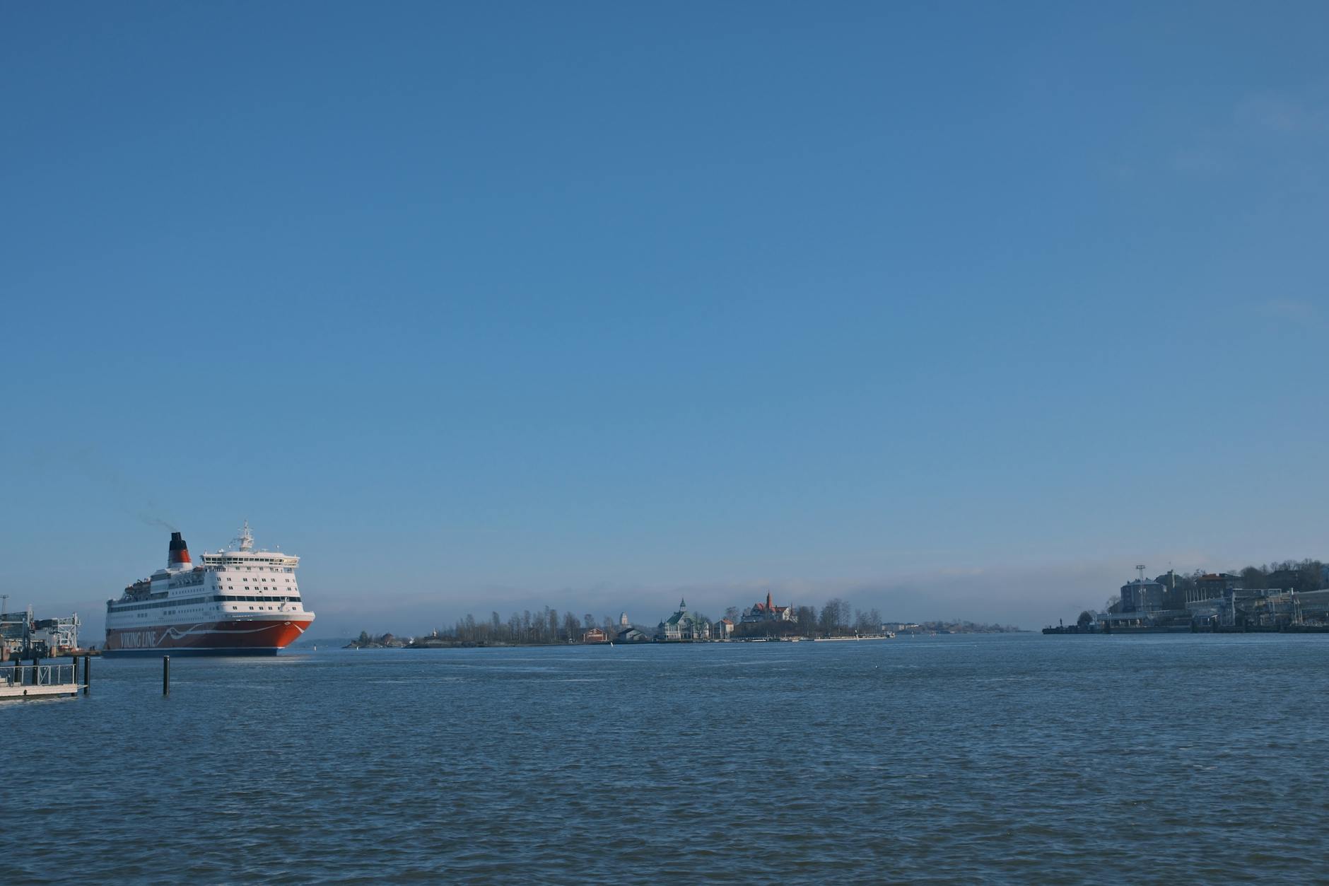 Cruise ship near Helsinki islands for solo travel report planning.