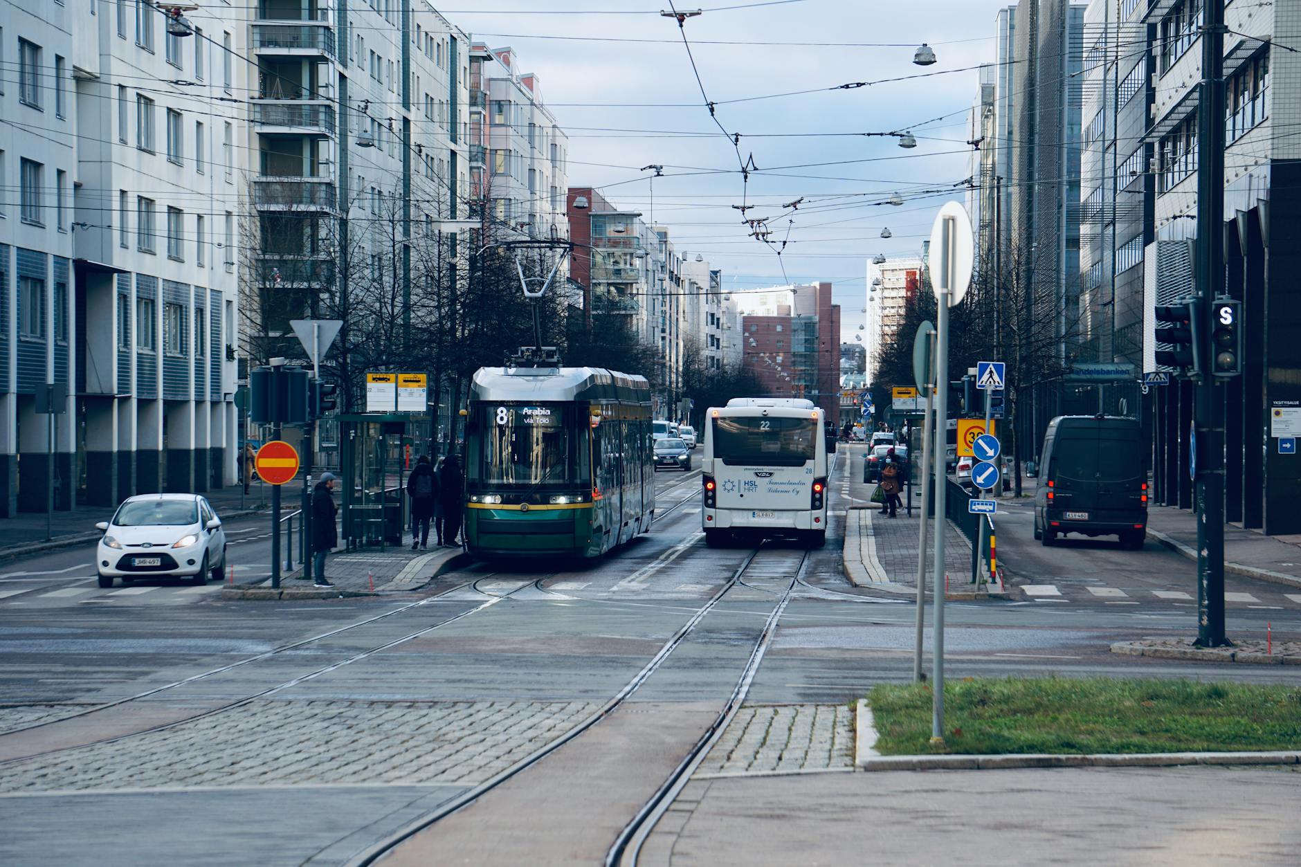 Helsinki tram and bus for medical-constraint transport planning.