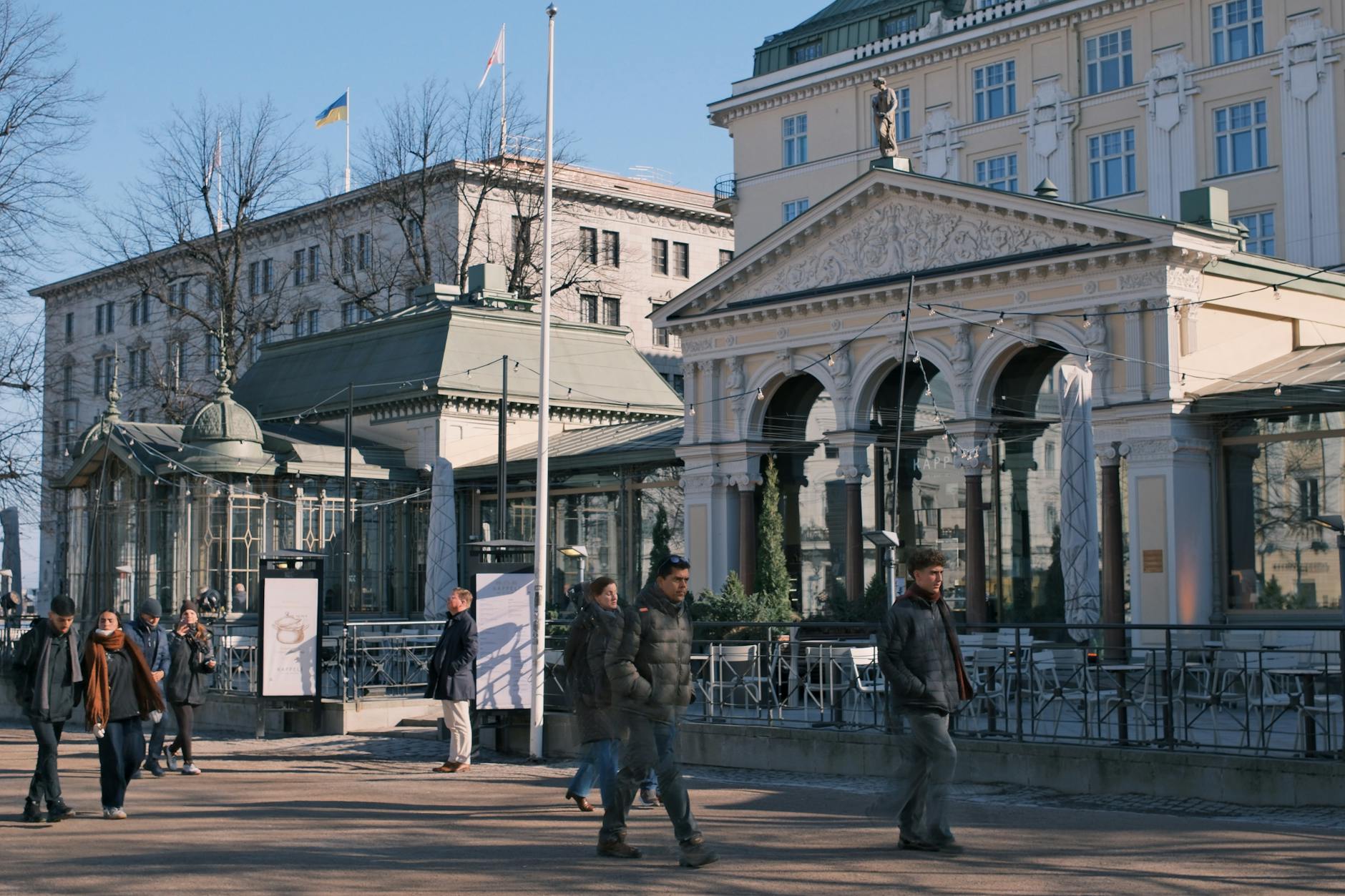 Helsinki street with historic architecture for personal route planning.