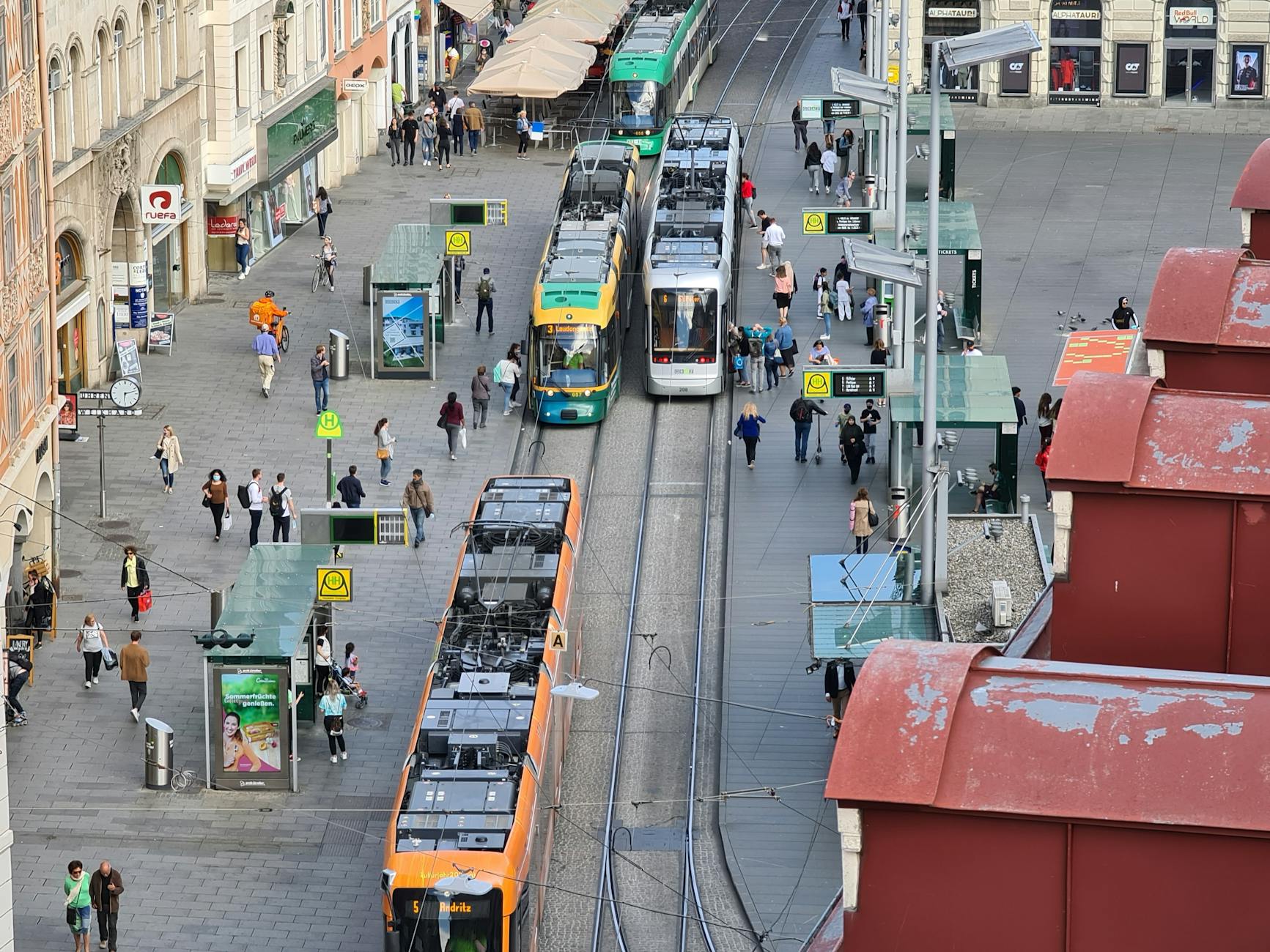 Krakow street and transport setting for business meeting buffers.