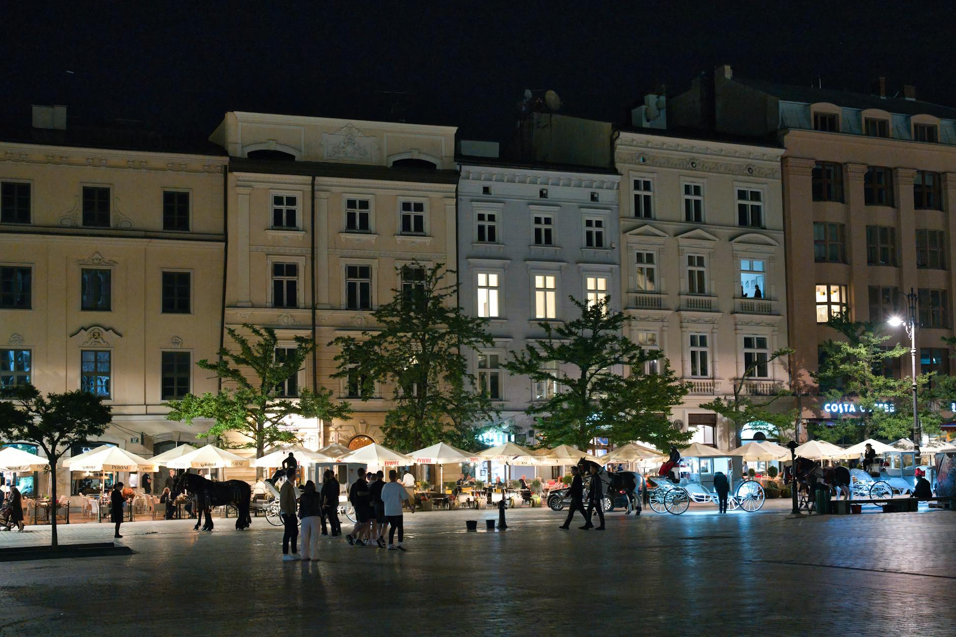 Krakow cafe and rest setting for older traveler medical routine planning.