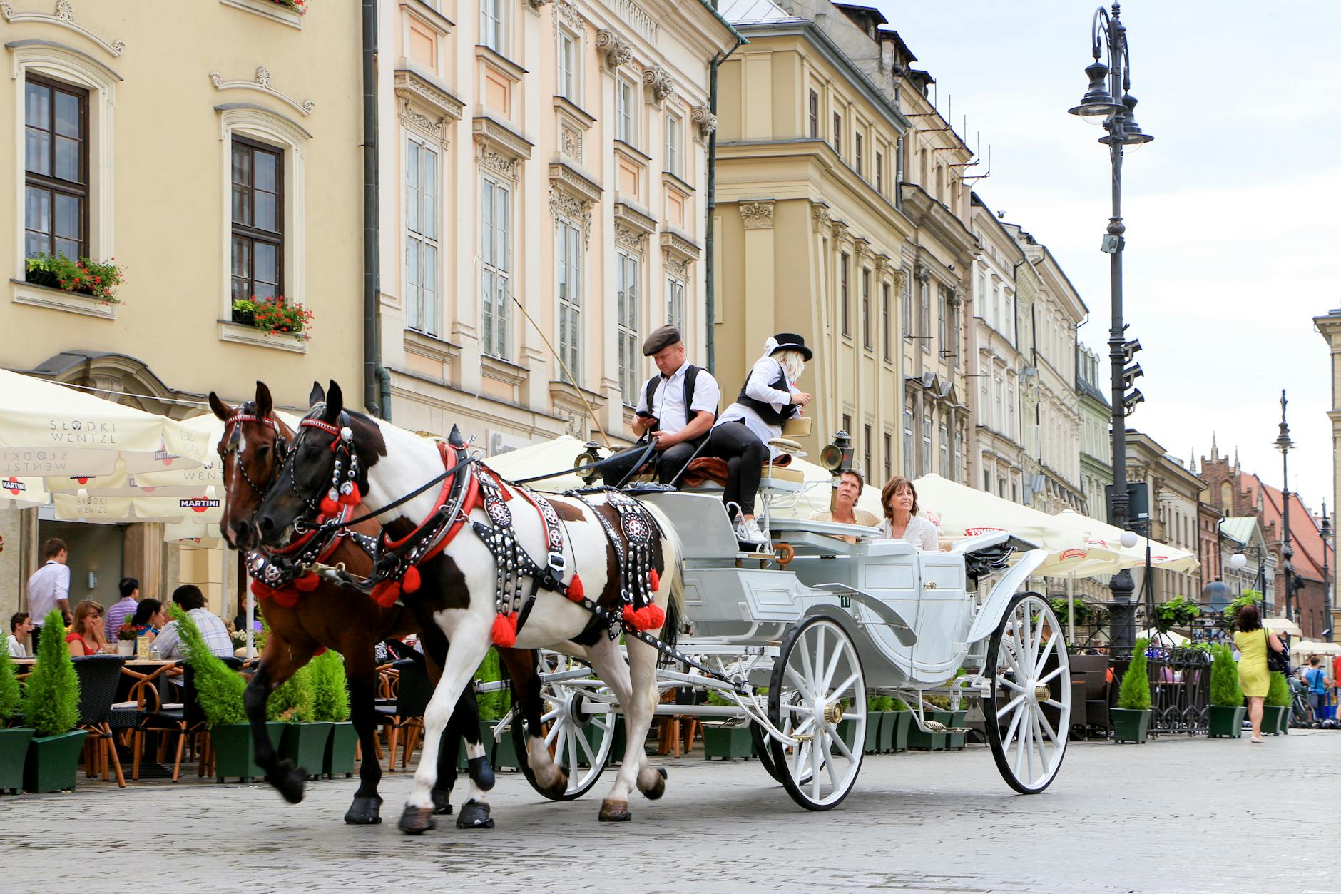 Krakow cafe rest setting for medical-constraints route pacing.