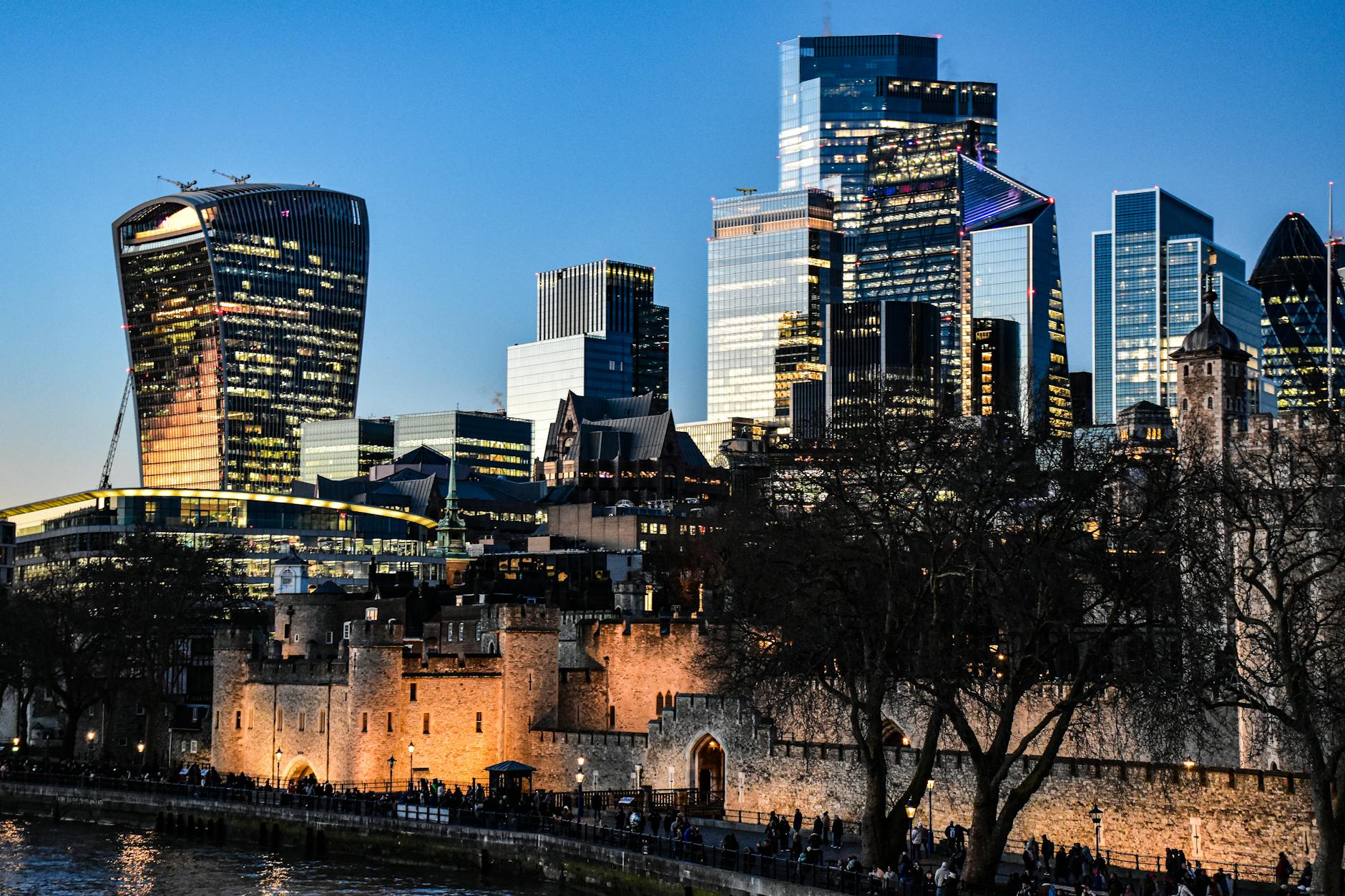 London skyline at twilight after a conference day