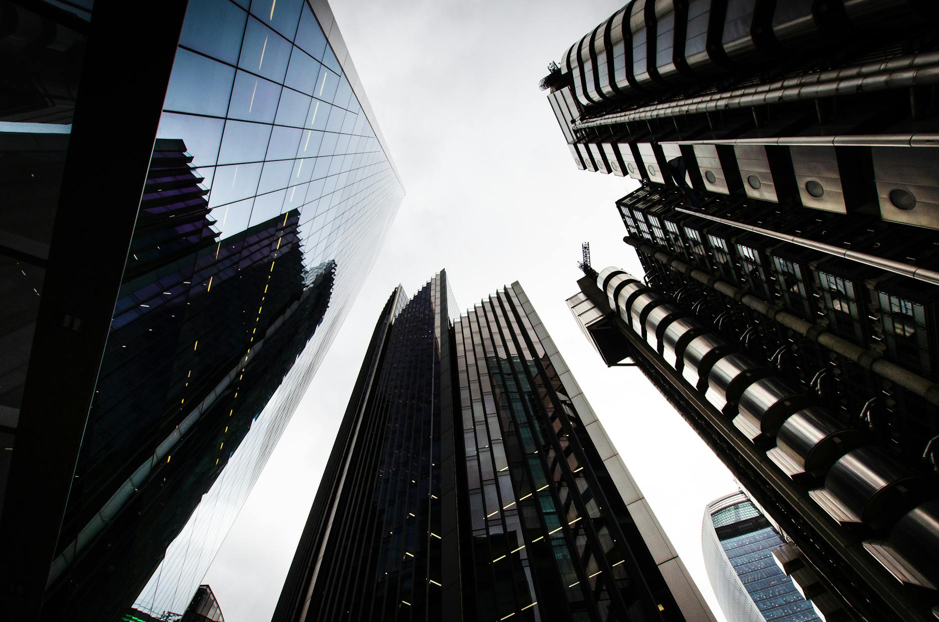 Modern skyscrapers in London's financial district