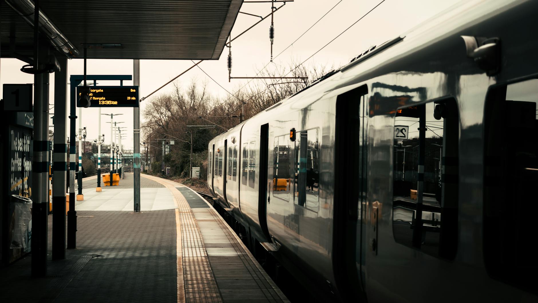 Train at a London railway station for family movement planning