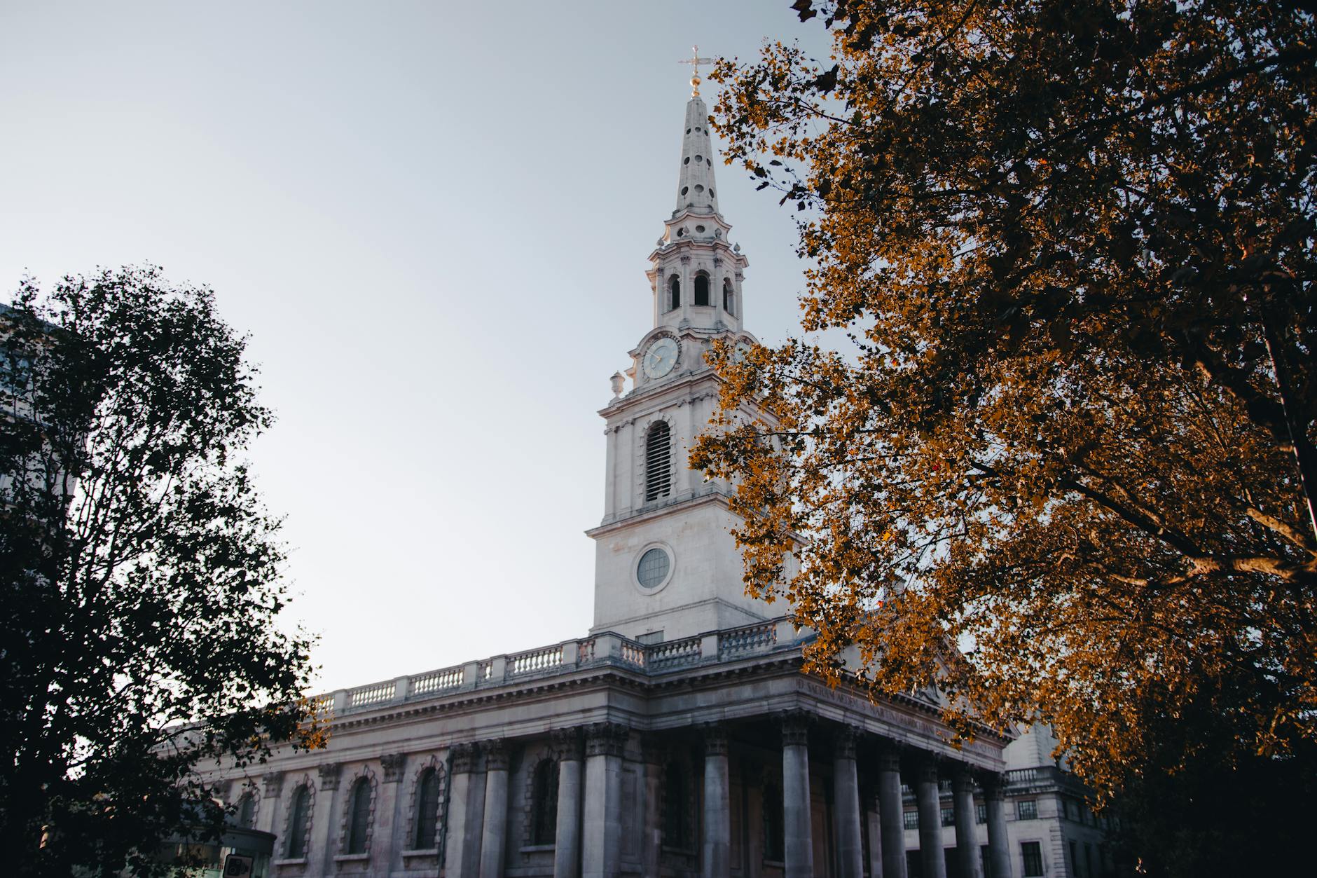 St Martin-in-the-Fields church in London during autumn