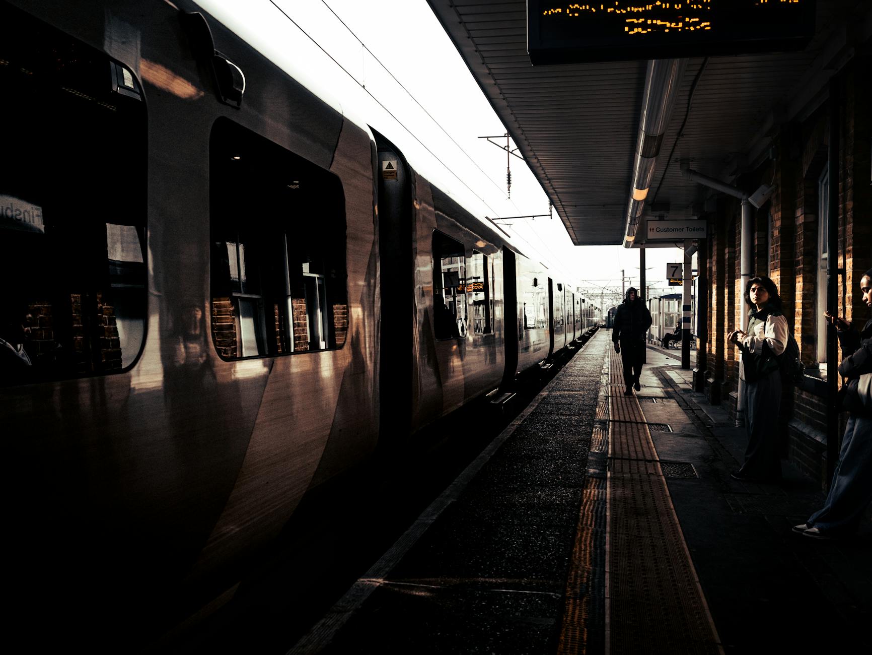 Train arrival at a London railway station