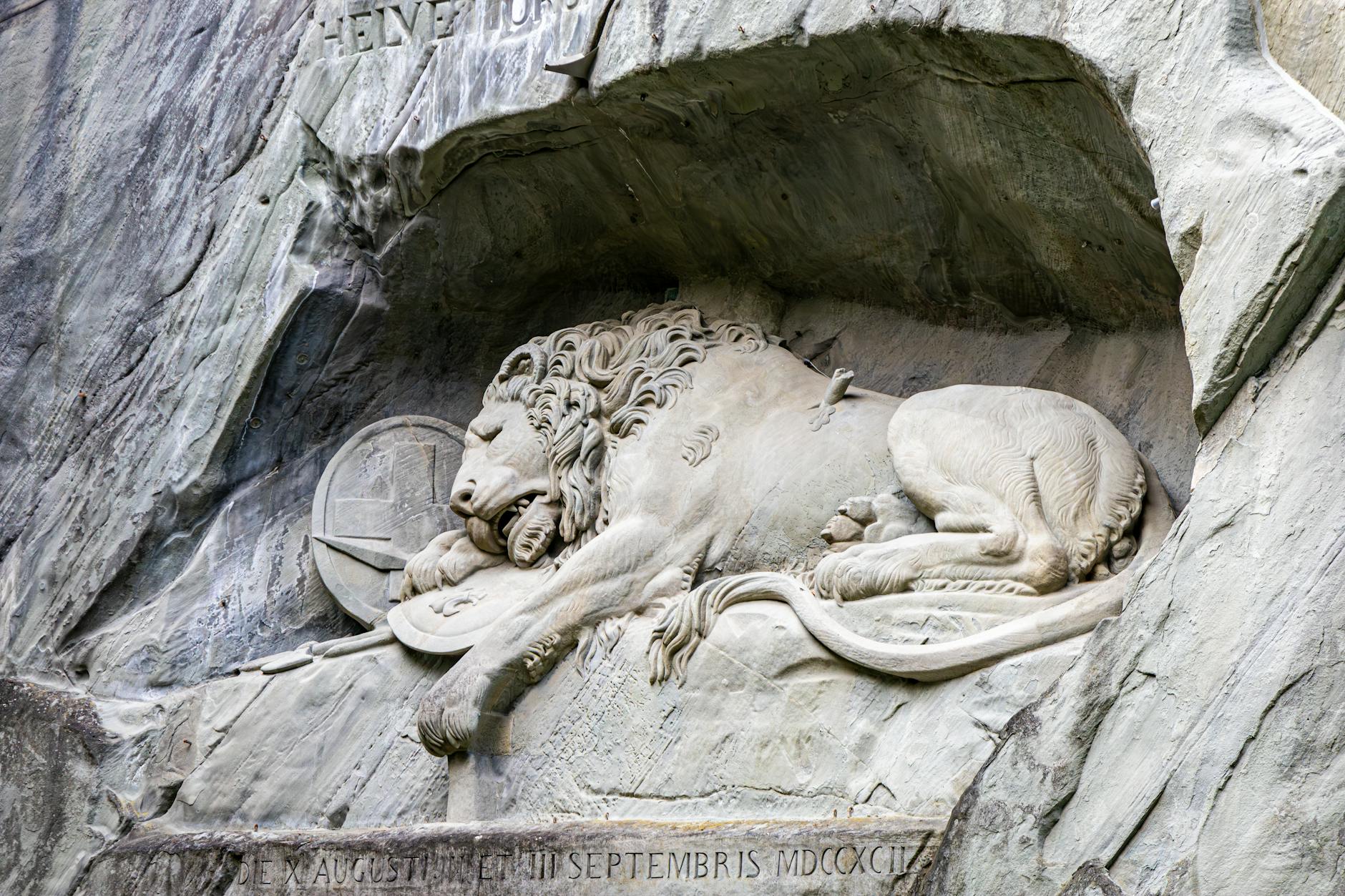 Lion Monument in Lucerne context for short conference sightseeing.
