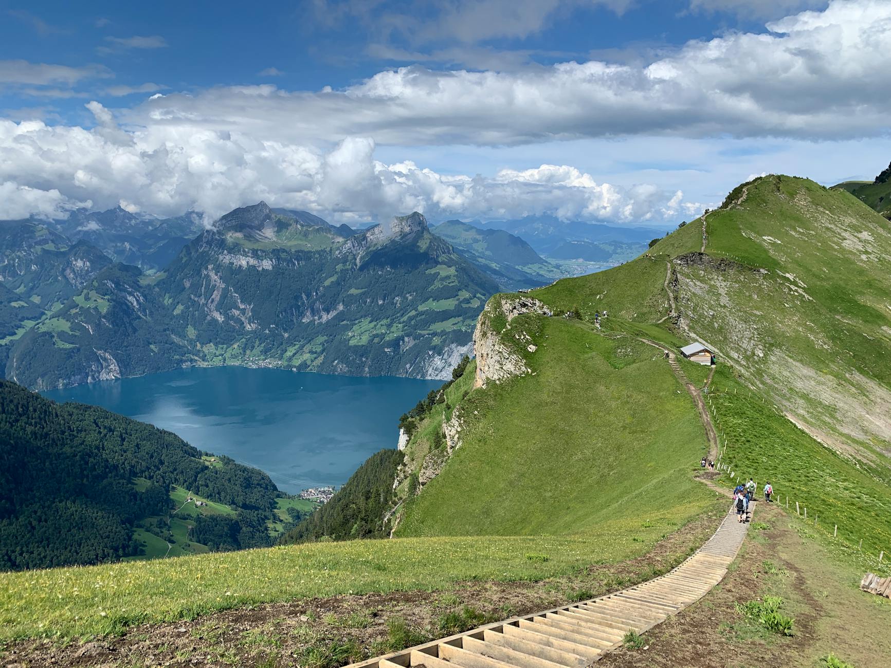 Lake and mountain landscape near Lucerne for outdoor traveler planning.