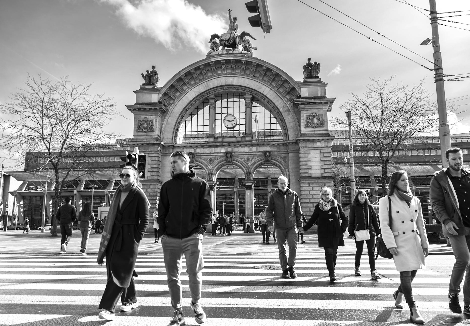 Lucerne train station street context for business arrival planning.