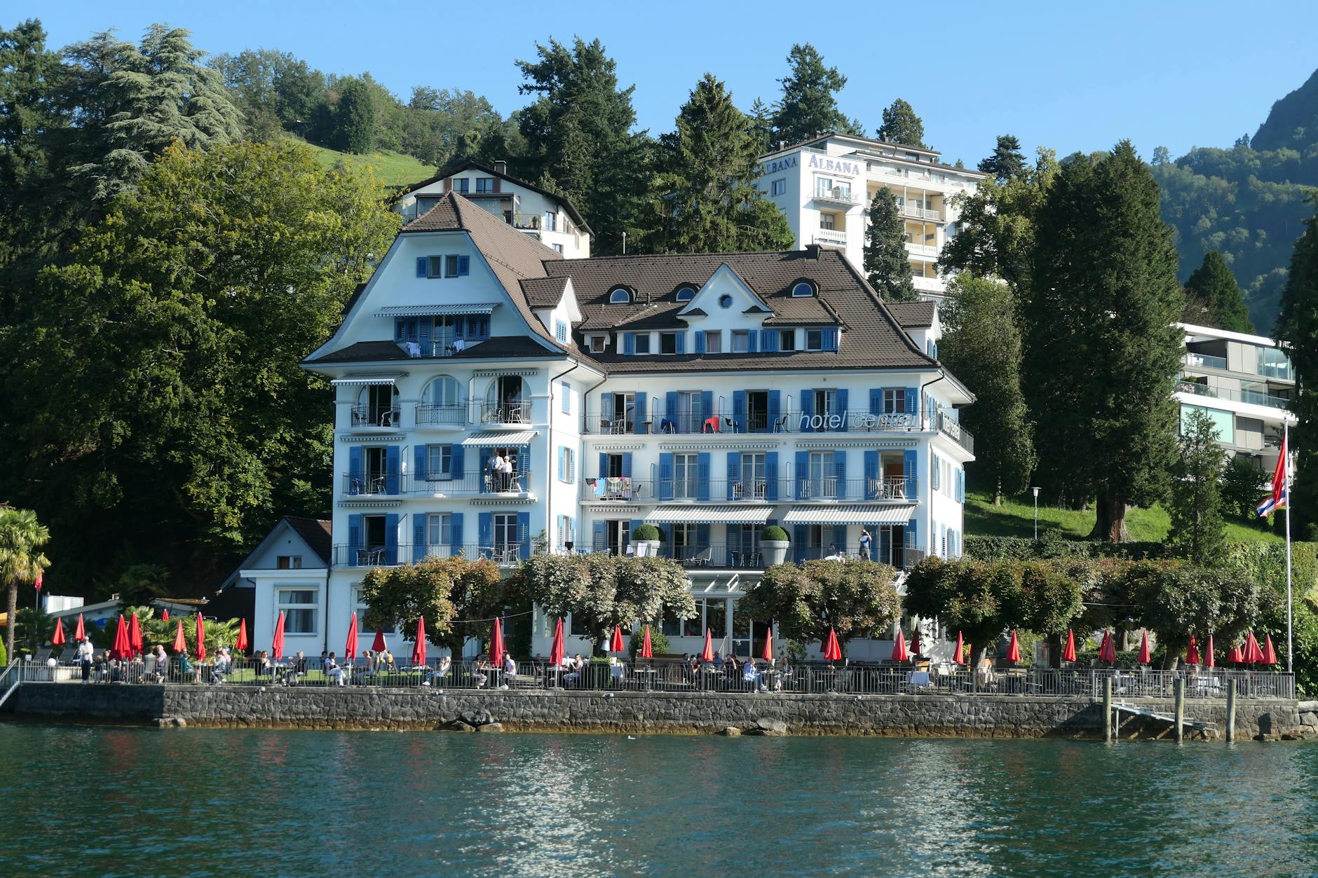 Lake Lucerne hotel setting for consultant travel planning.