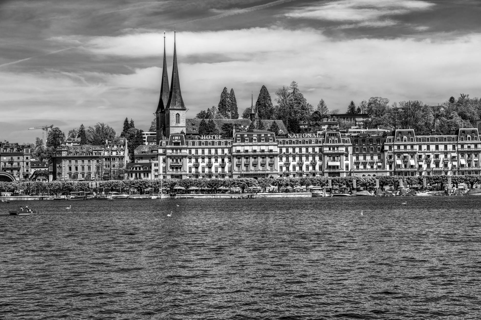 Lucerne church spires and city view for consultant client geography planning.