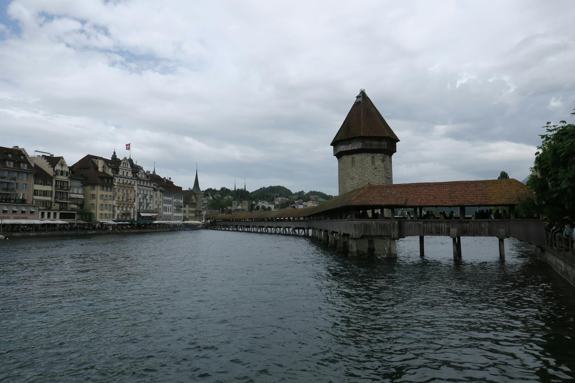 Chapel Bridge and Water Tower in Lucerne for family budgeting and pacing.