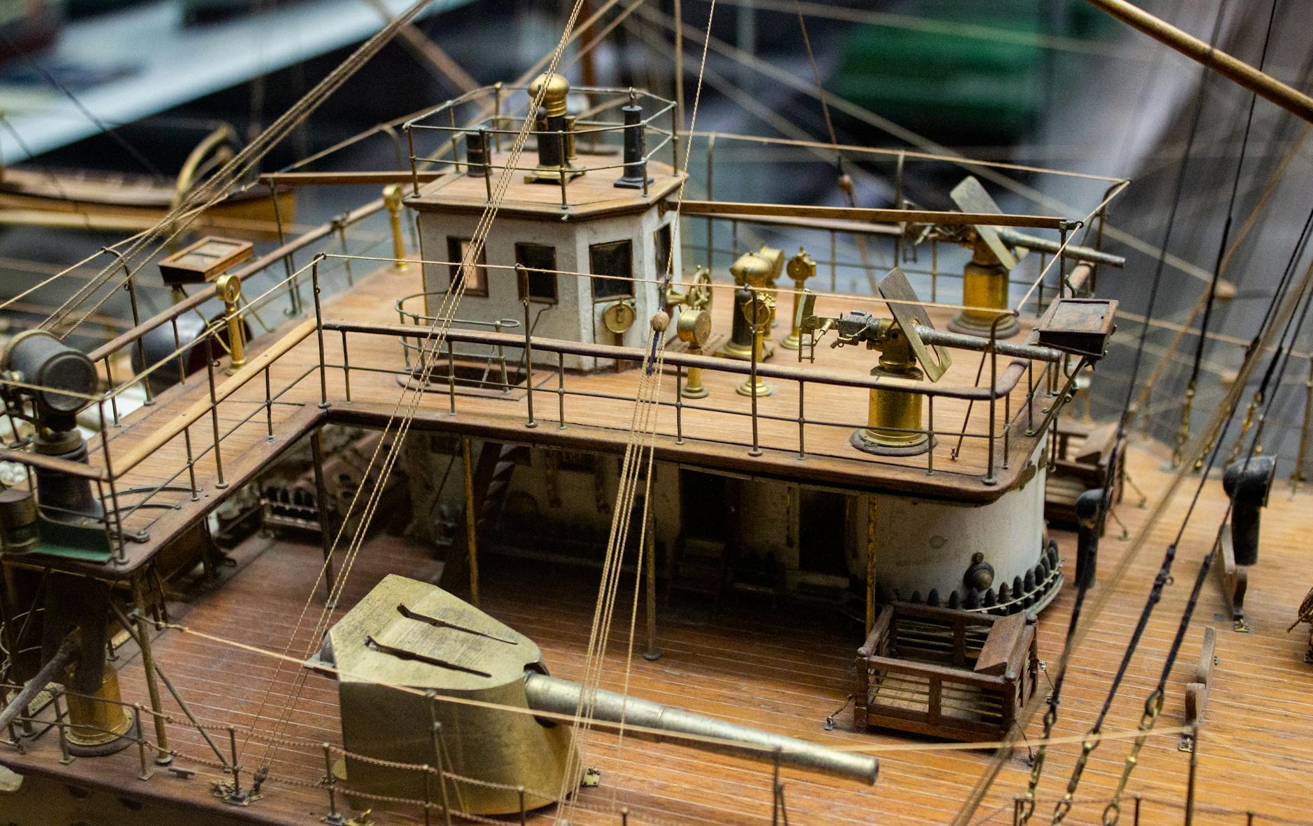 Wooden ship model in a Swiss museum context for family activity planning.