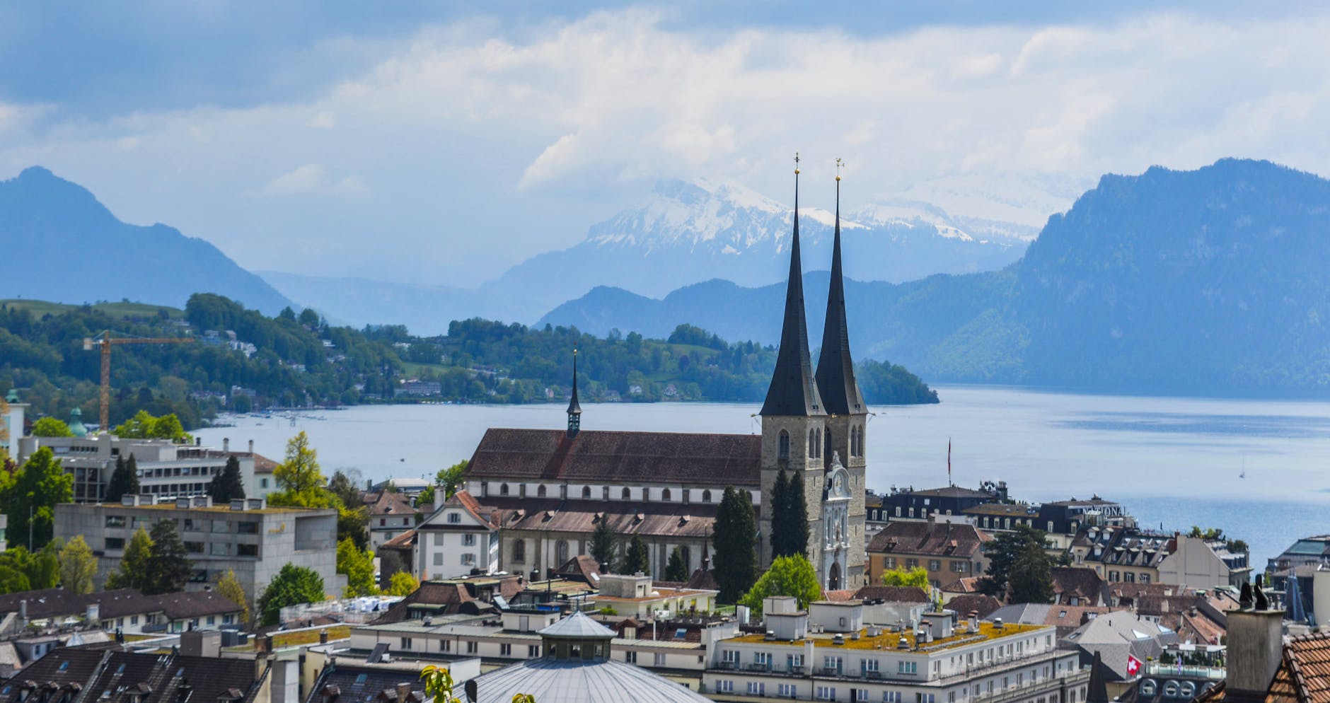 Lucerne riverside town setting for event geography planning.