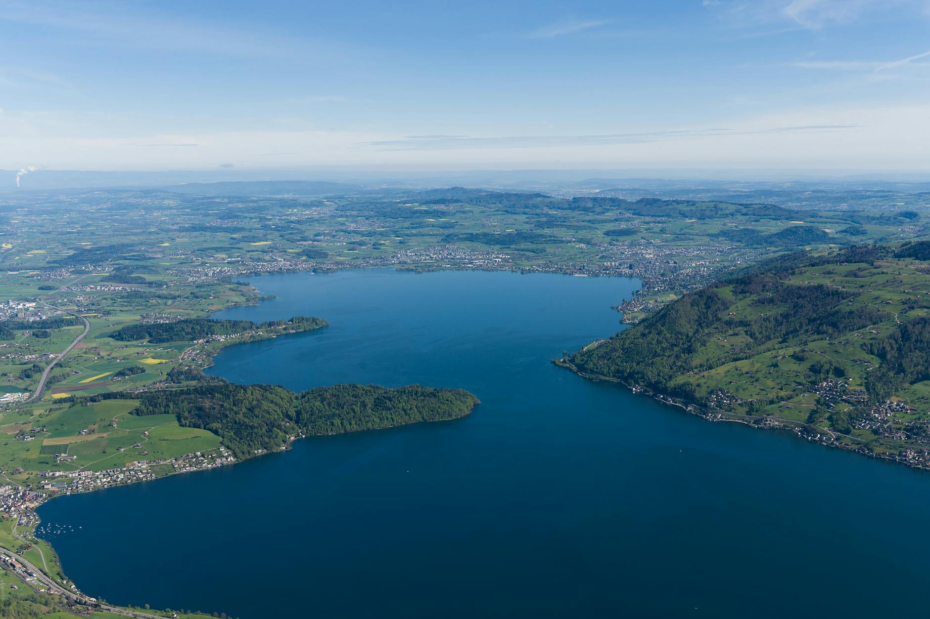 Aerial Lake Lucerne landscape for transit and stopover travel report planning.