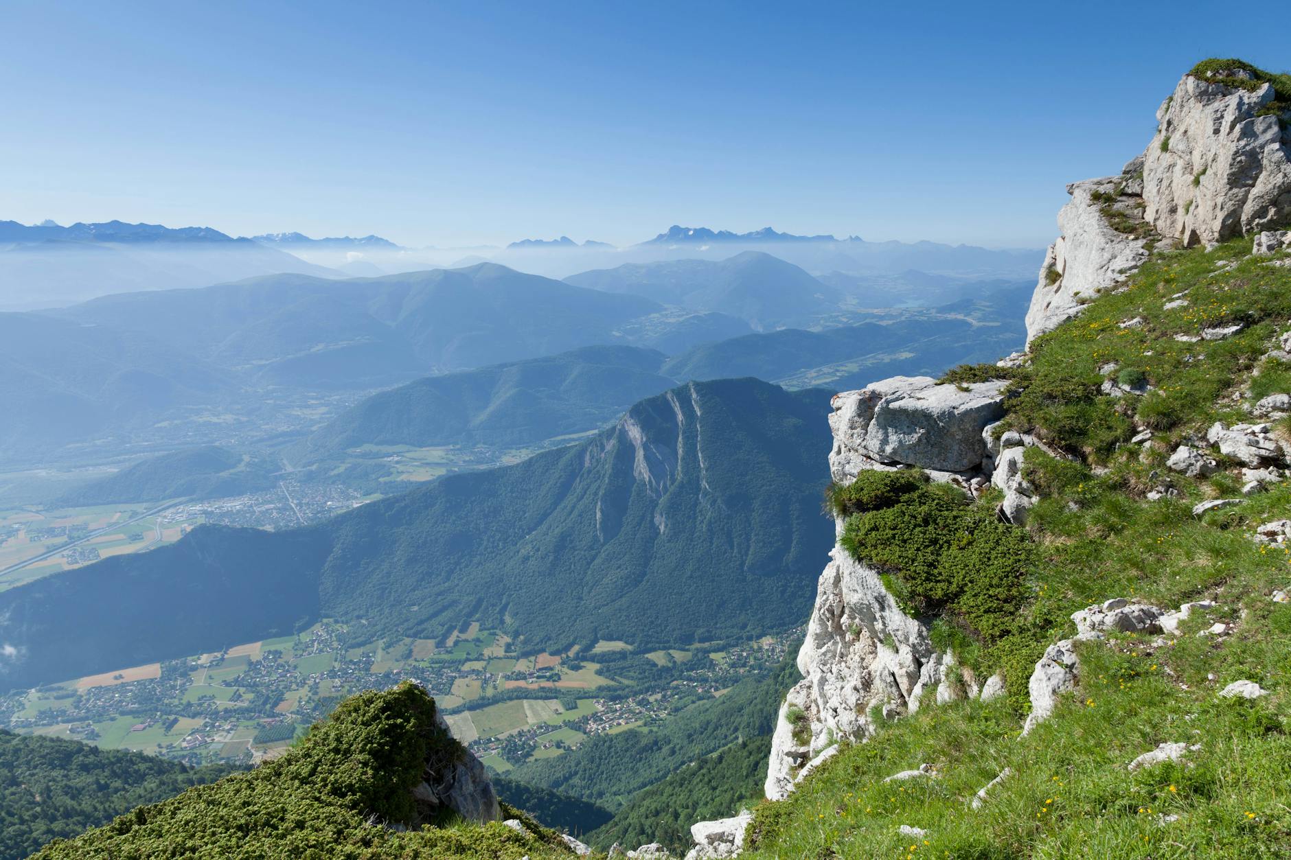 Mountain landscape in the Auvergne-Rhone-Alpes region