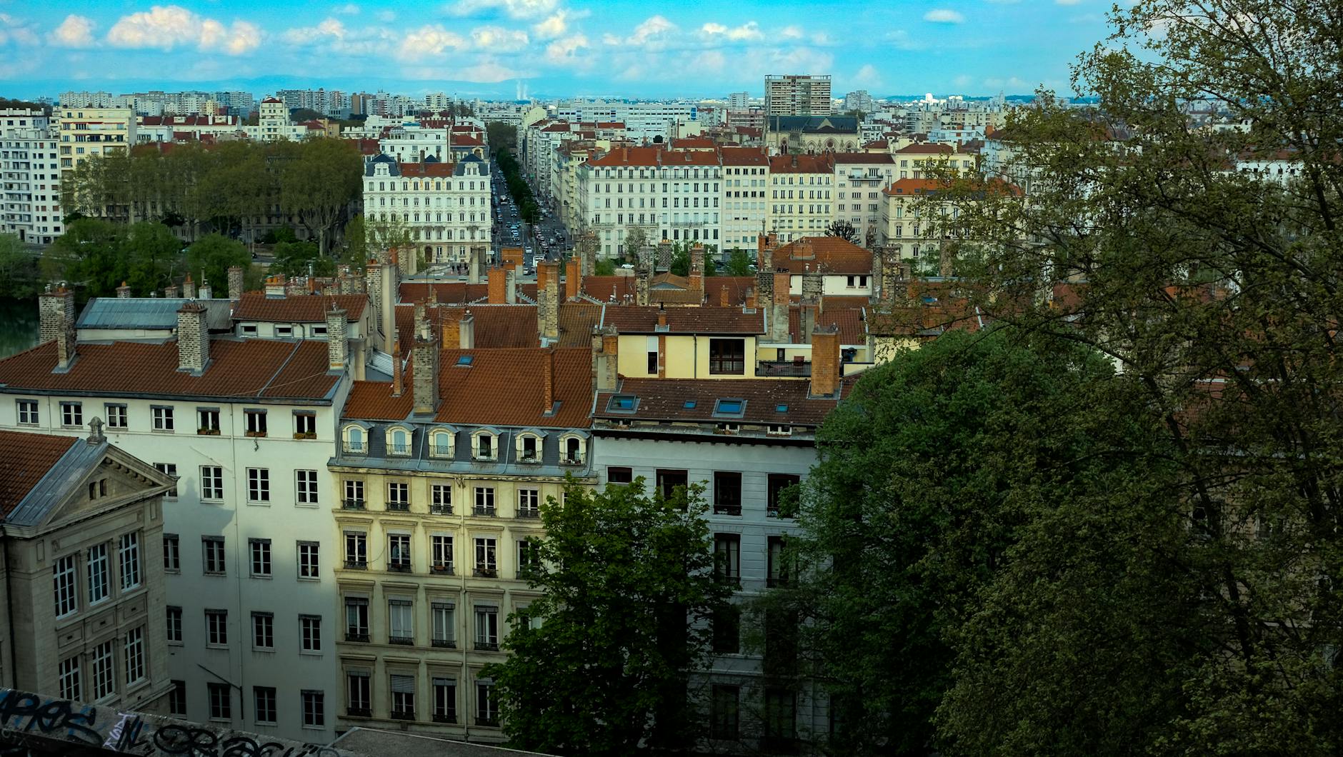 Historic Lyon rooftops and cityscape