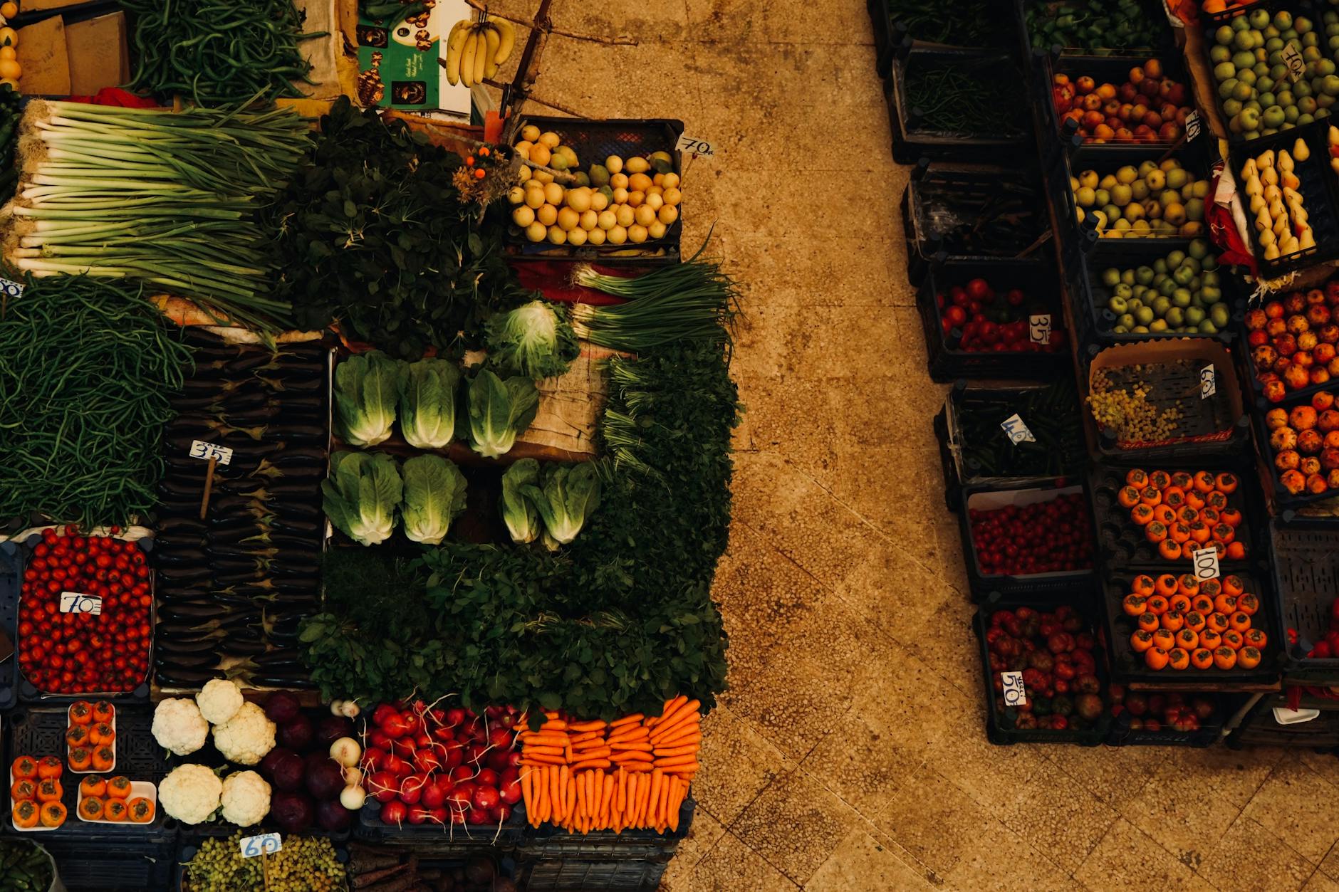 Fresh produce at a market
