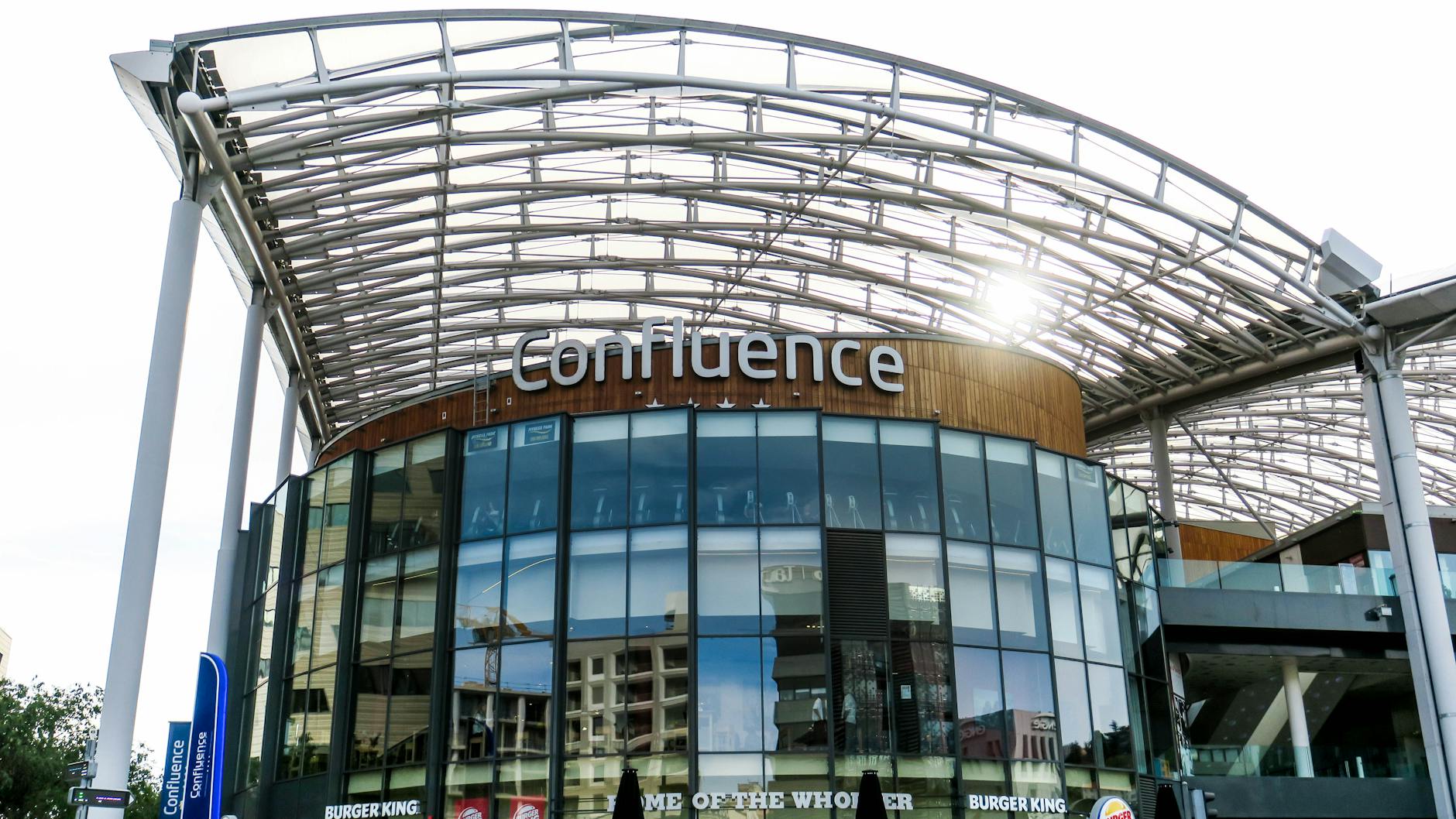 Contemporary glass architecture in Lyon's Confluence district