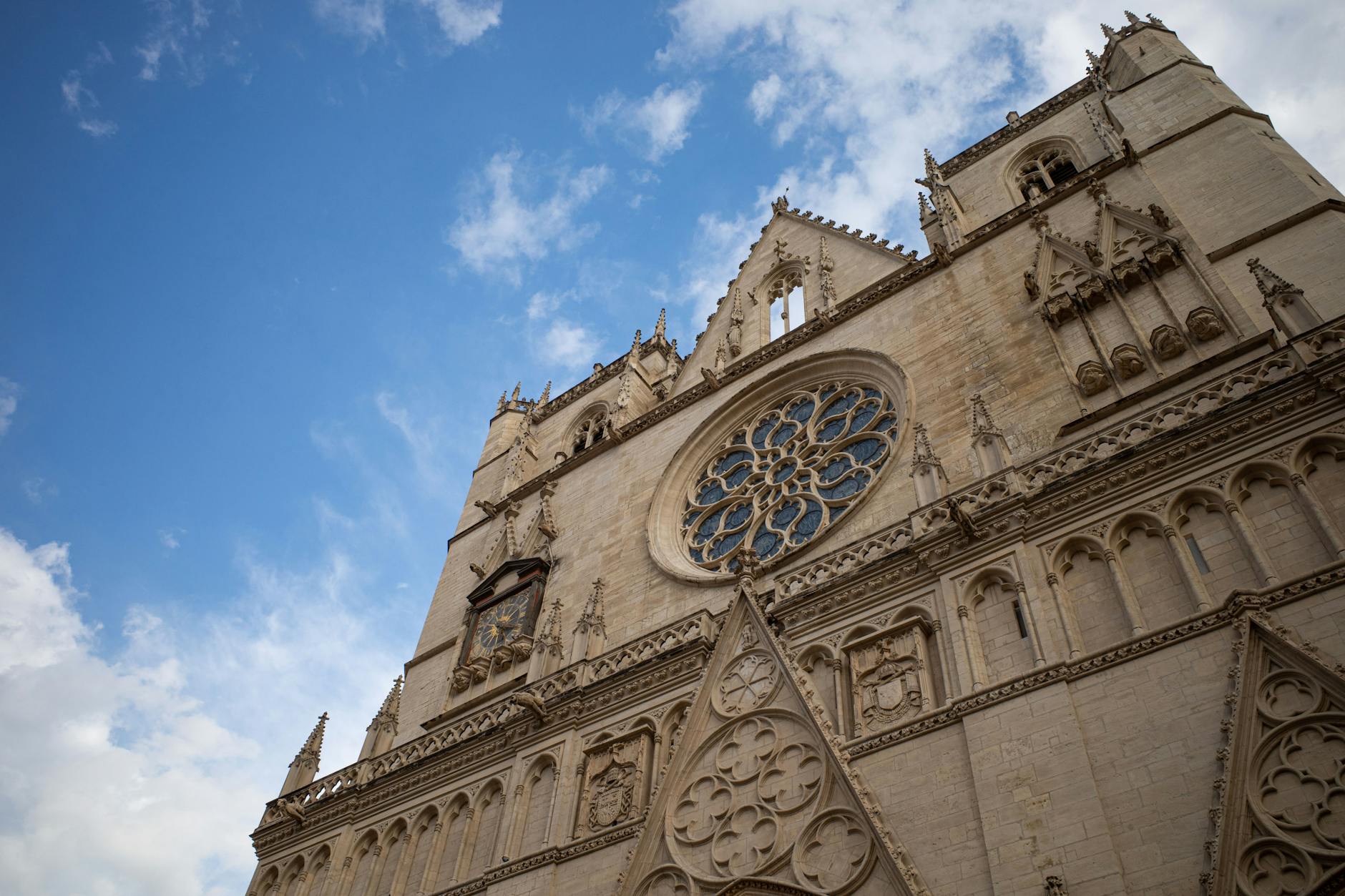 Lyon Cathedral under a blue sky
