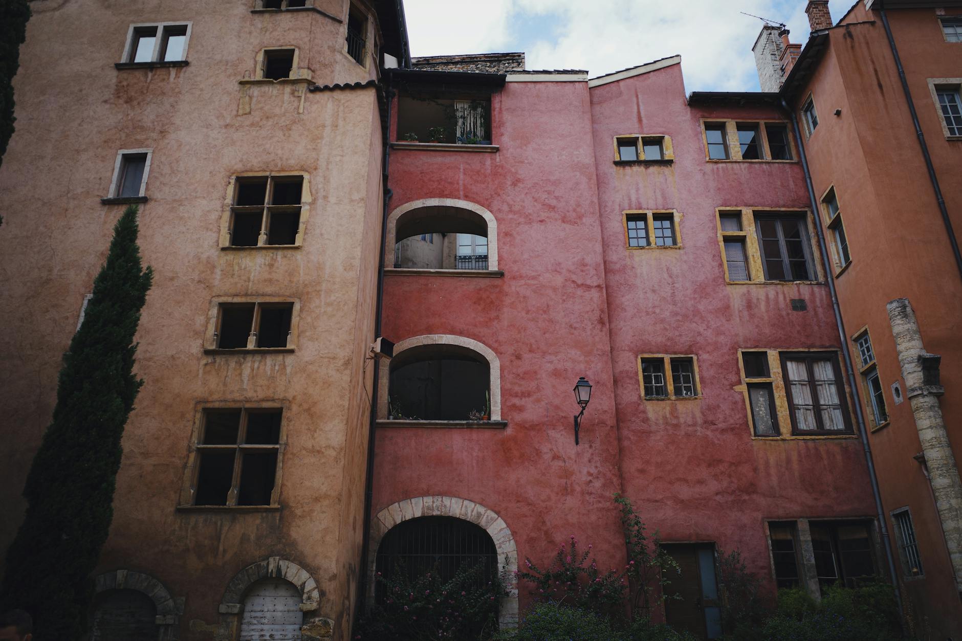 Colorful historic facades in Lyon