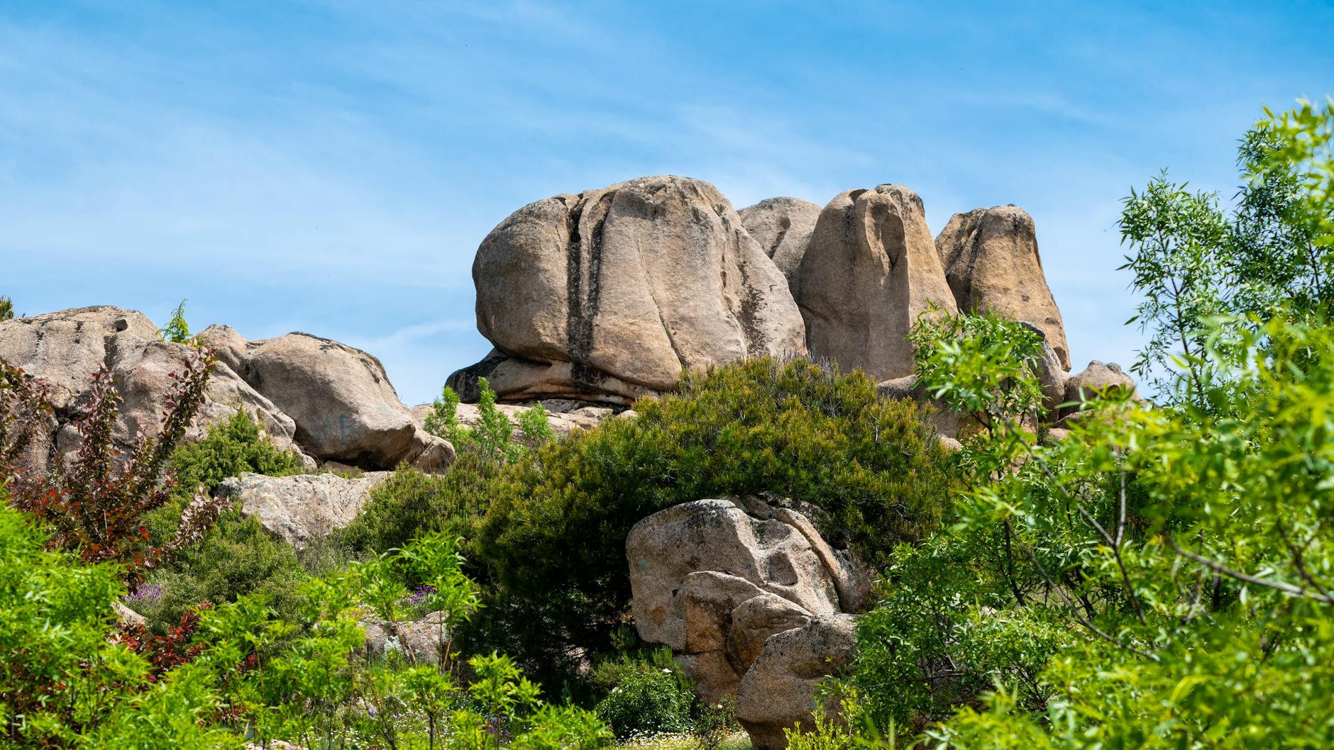 Granite rock formations in Manzanares el Real near Madrid