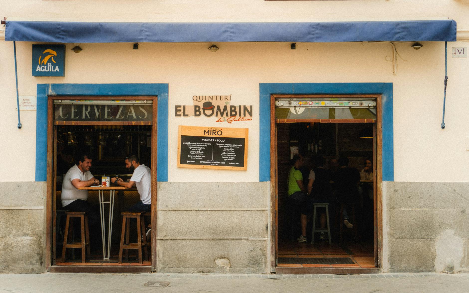 Restaurant facade on a Madrid street