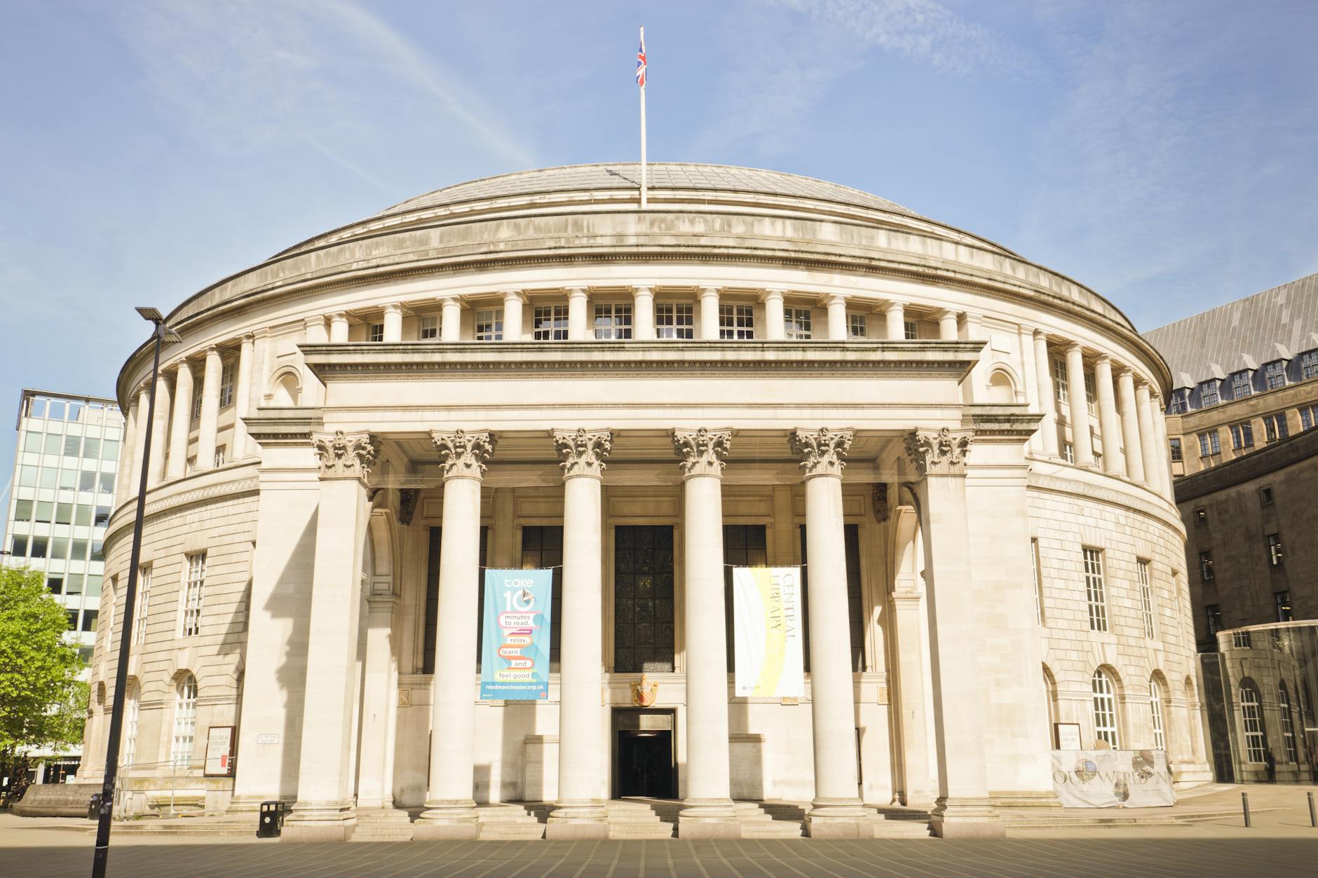 Manchester Central Library exterior near St Peter's Square