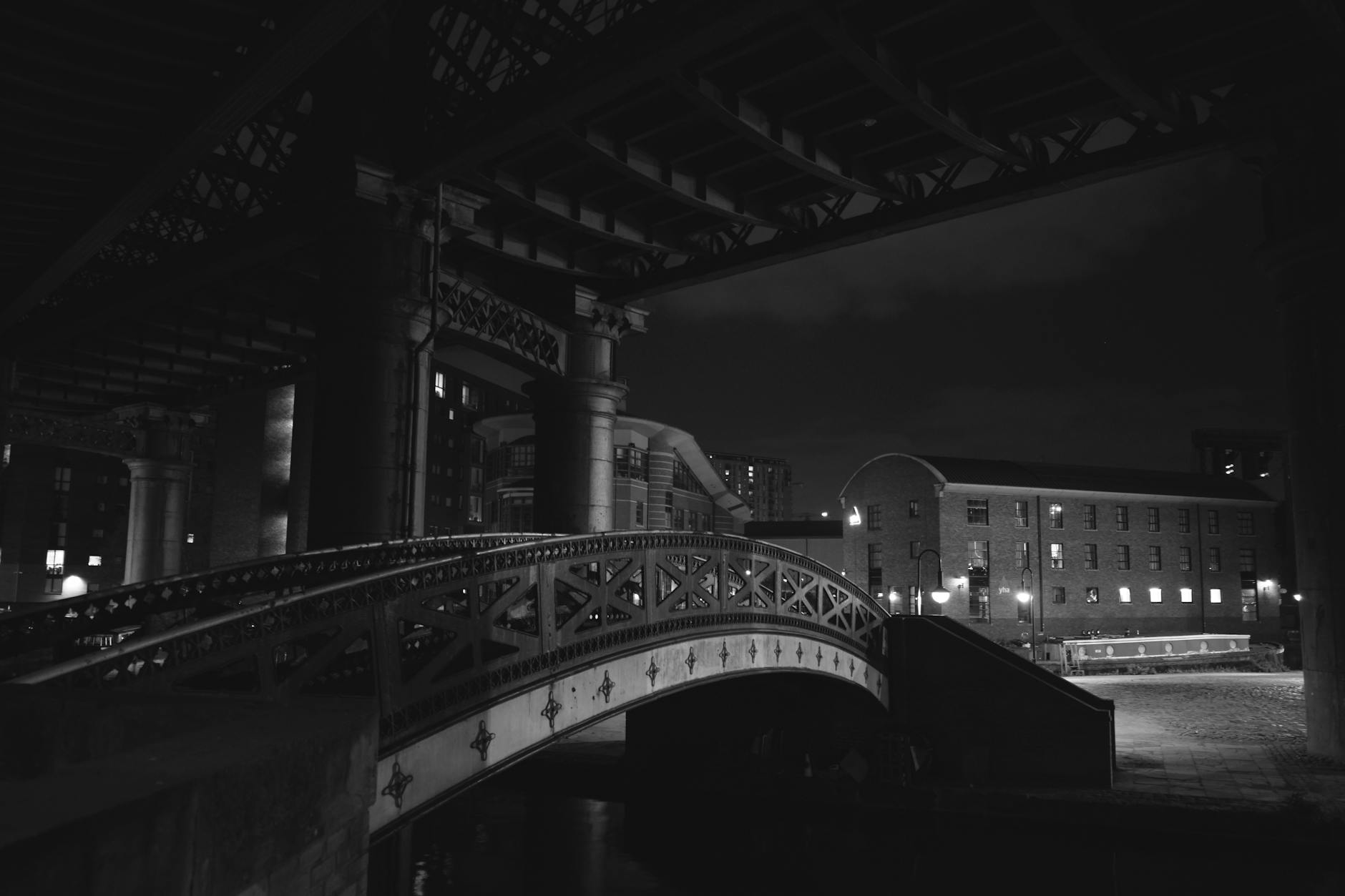 Manchester bridge at night for planning safe budget evening returns