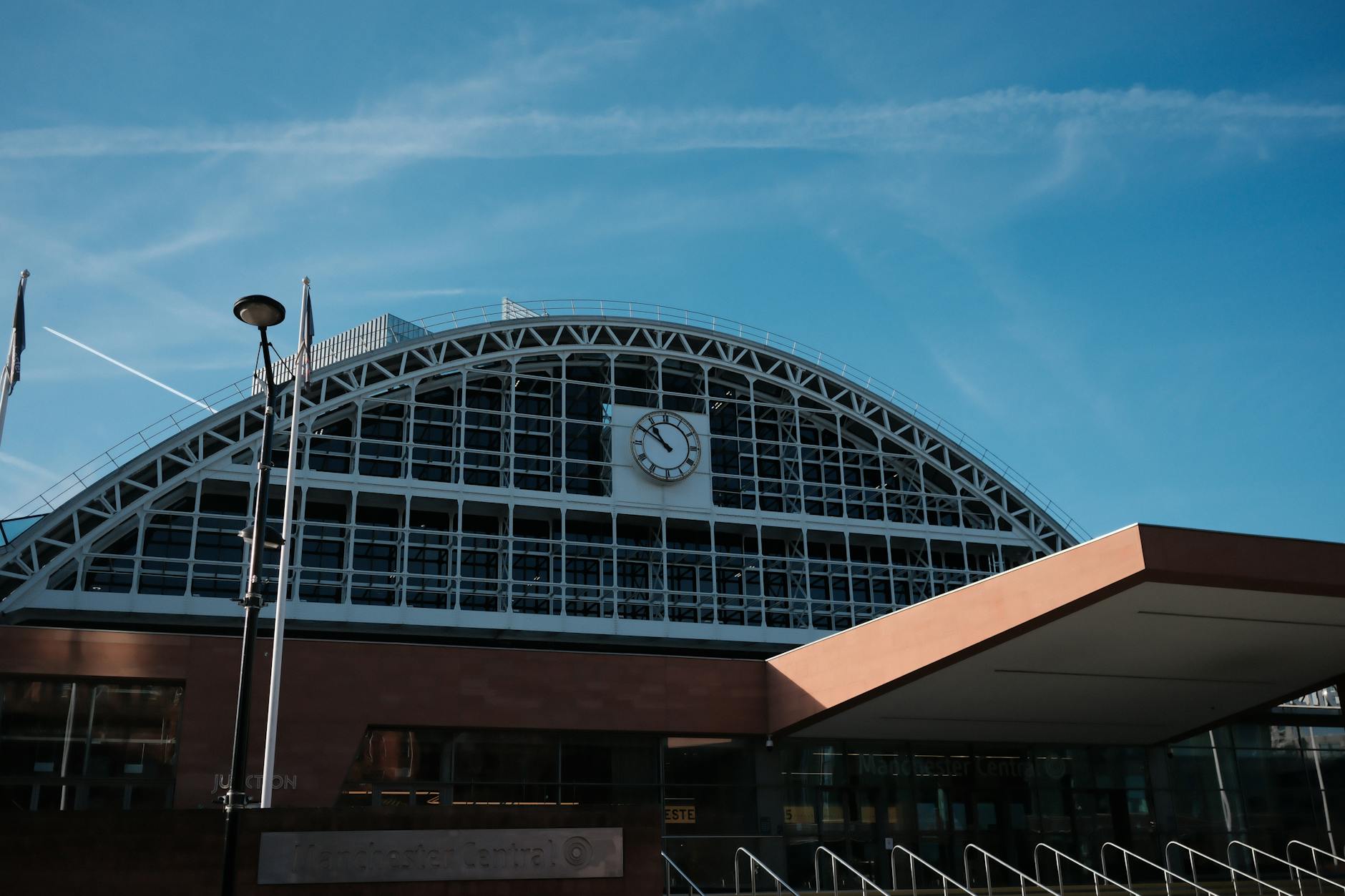 Manchester Central Convention Complex exterior in sunlight
