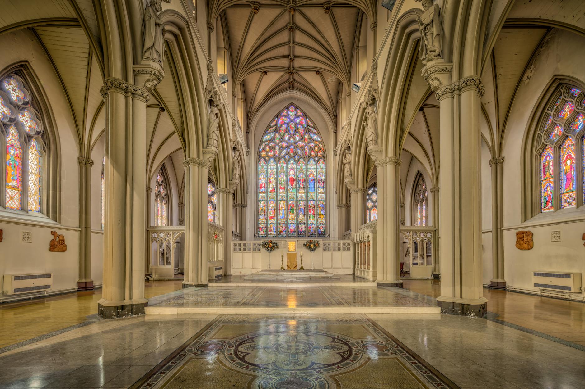 Gothic interior of Salford Cathedral