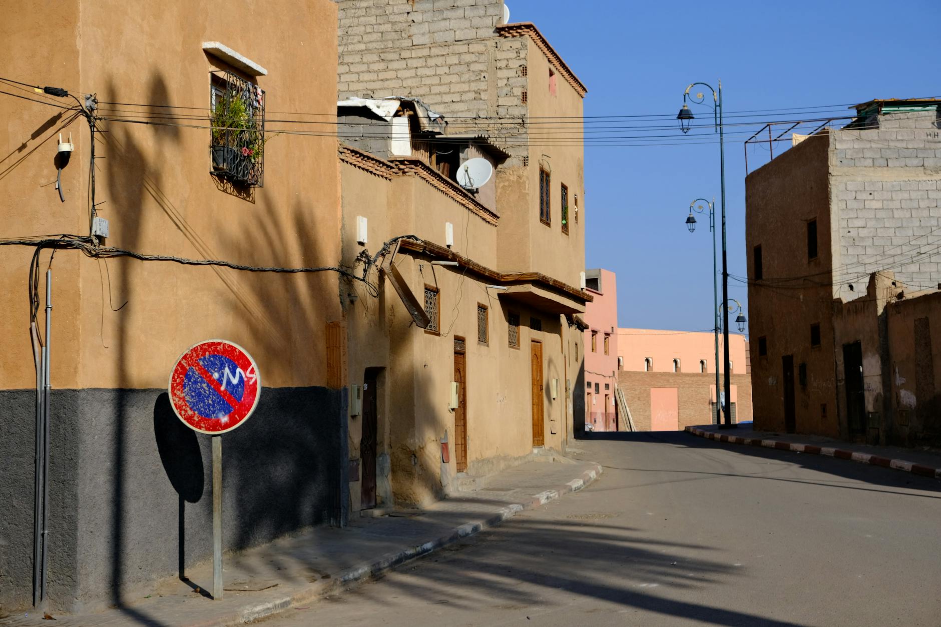 Quiet traditional street in a Moroccan medina