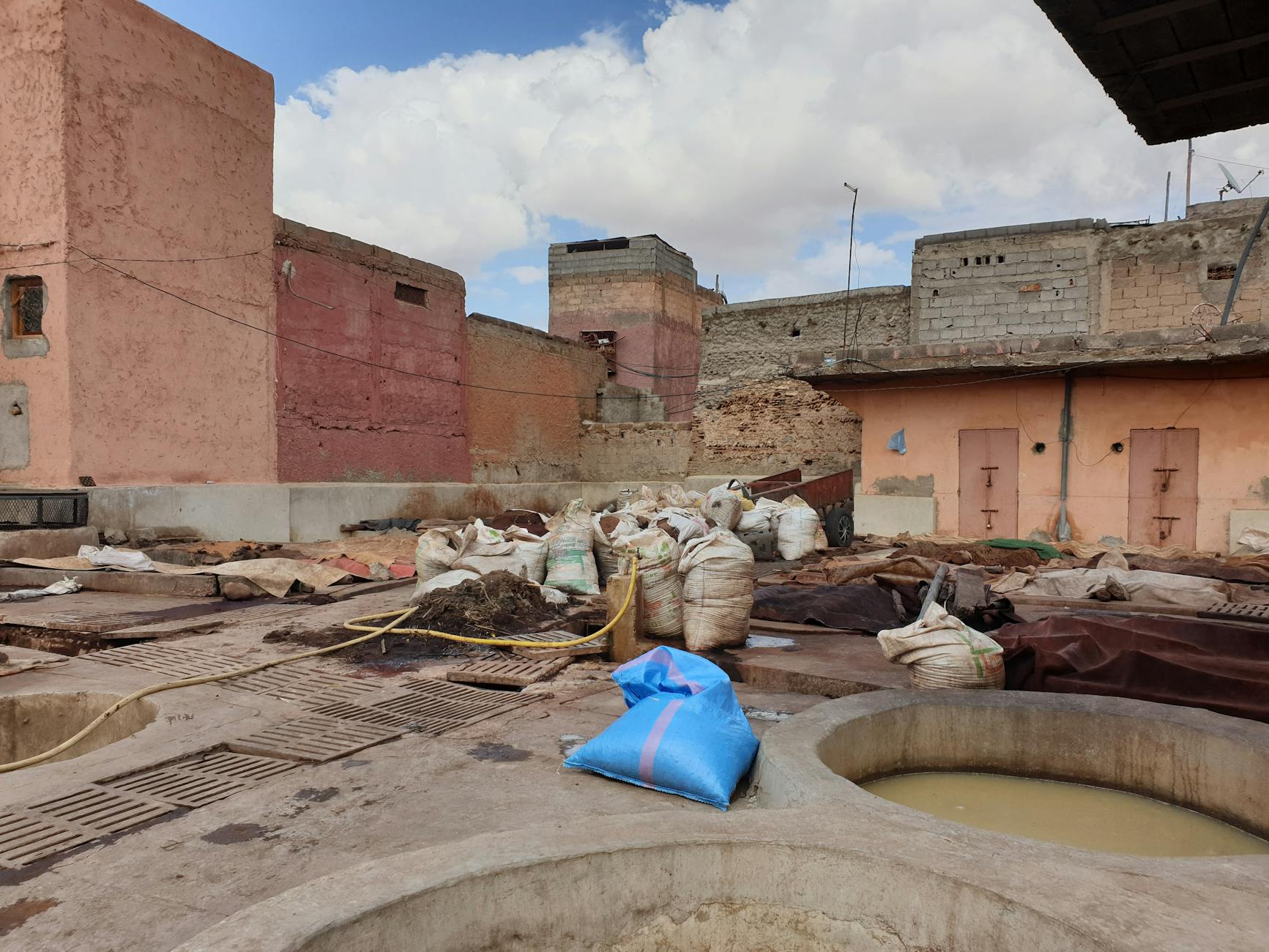 Old tannery structures in Marrakech
