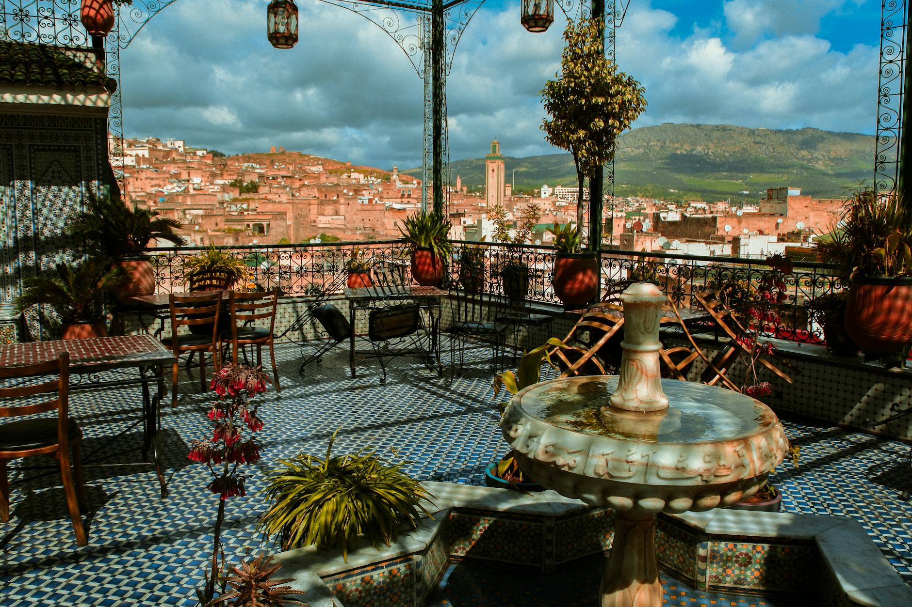 Marrakesh panorama from a traditional terrace