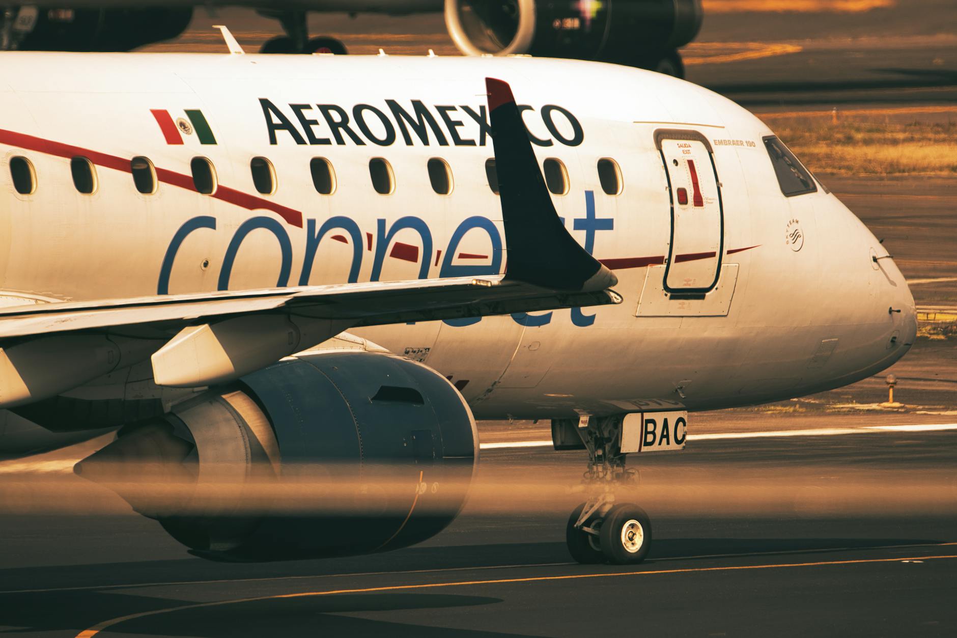 Aeromexico Connect aircraft during takeoff at an airport