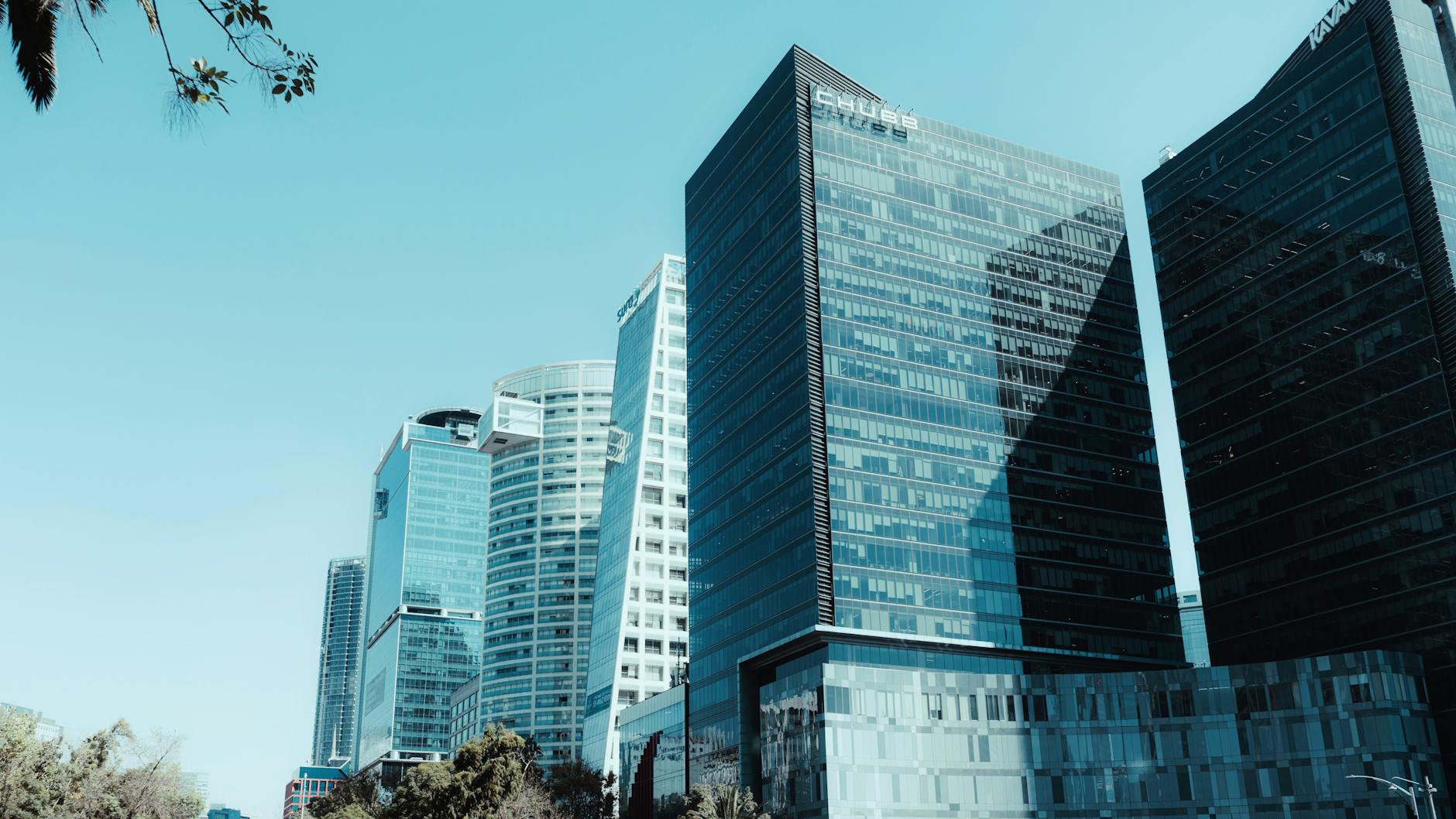 Modern skyscrapers in Mexico City's business district