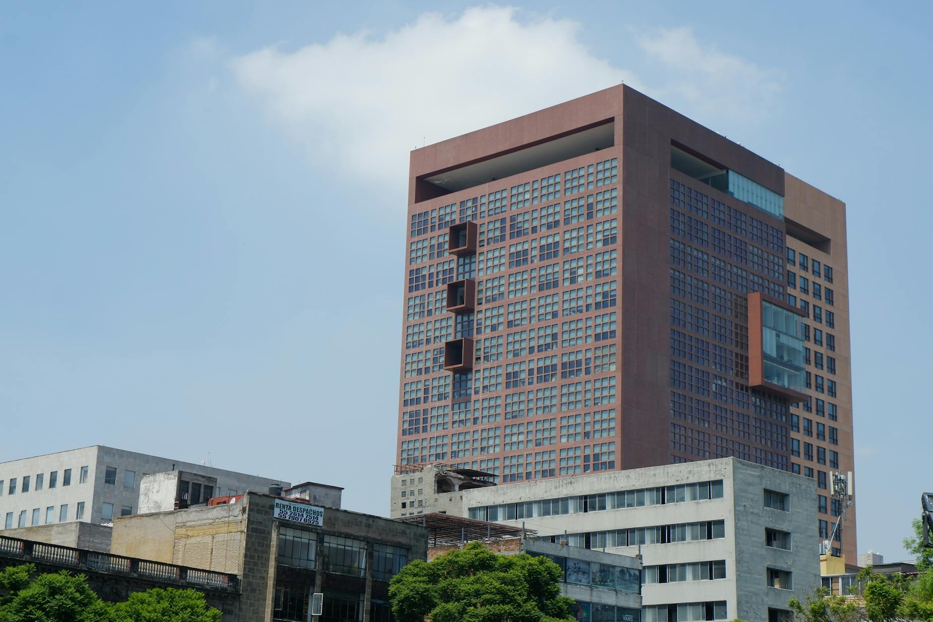 Contemporary skyscraper in Mexico City's business area