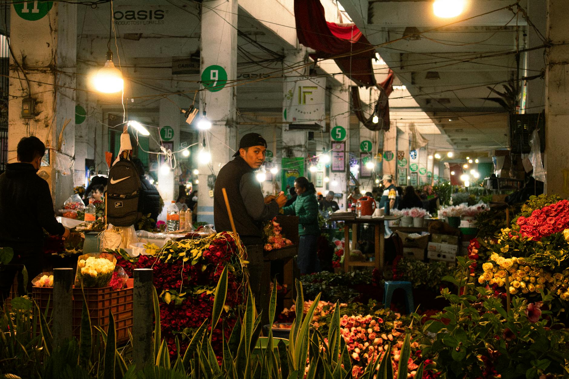 Indoor flower market in Mexico City