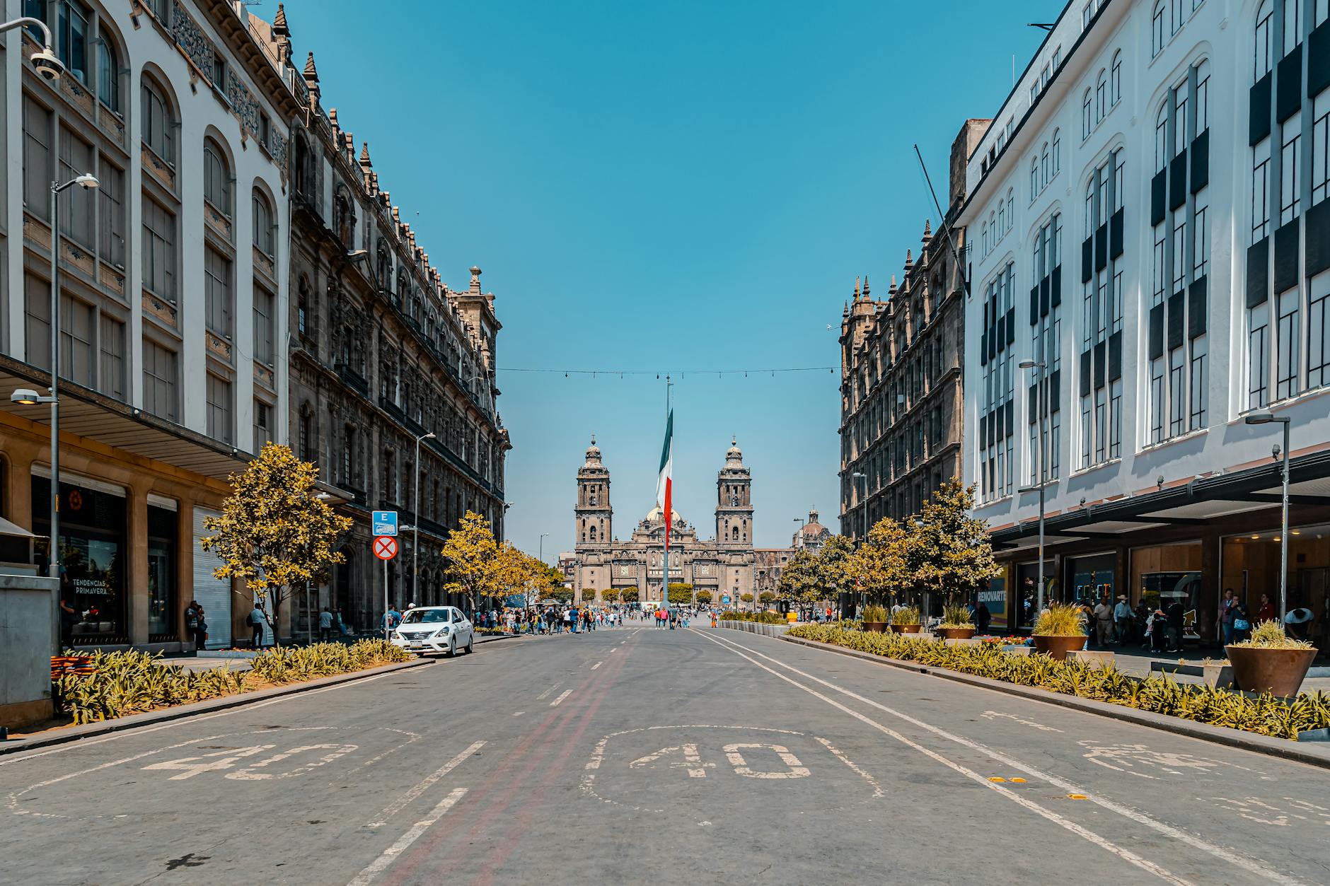 Constitution Square and Metropolitan Cathedral in Mexico City