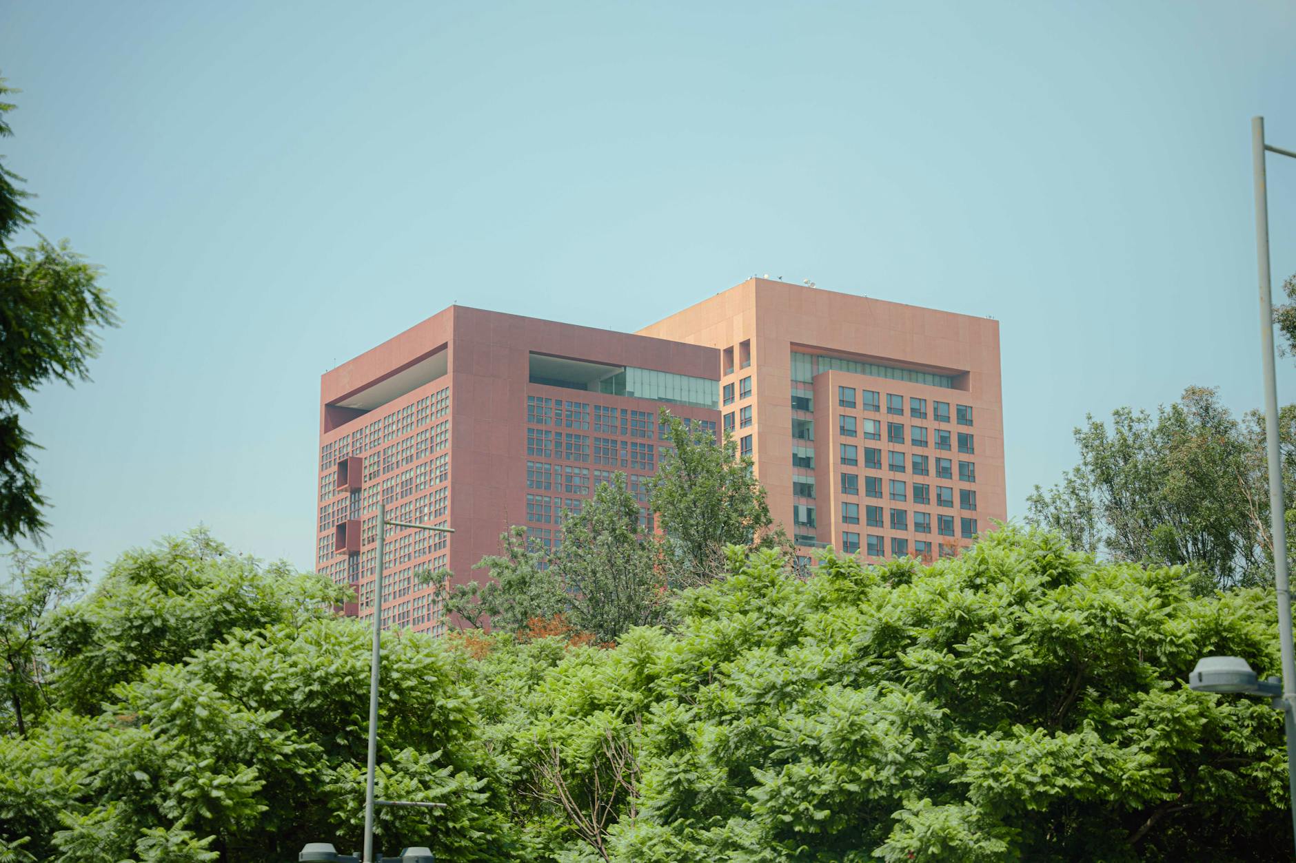 Contemporary government building architecture in Mexico City