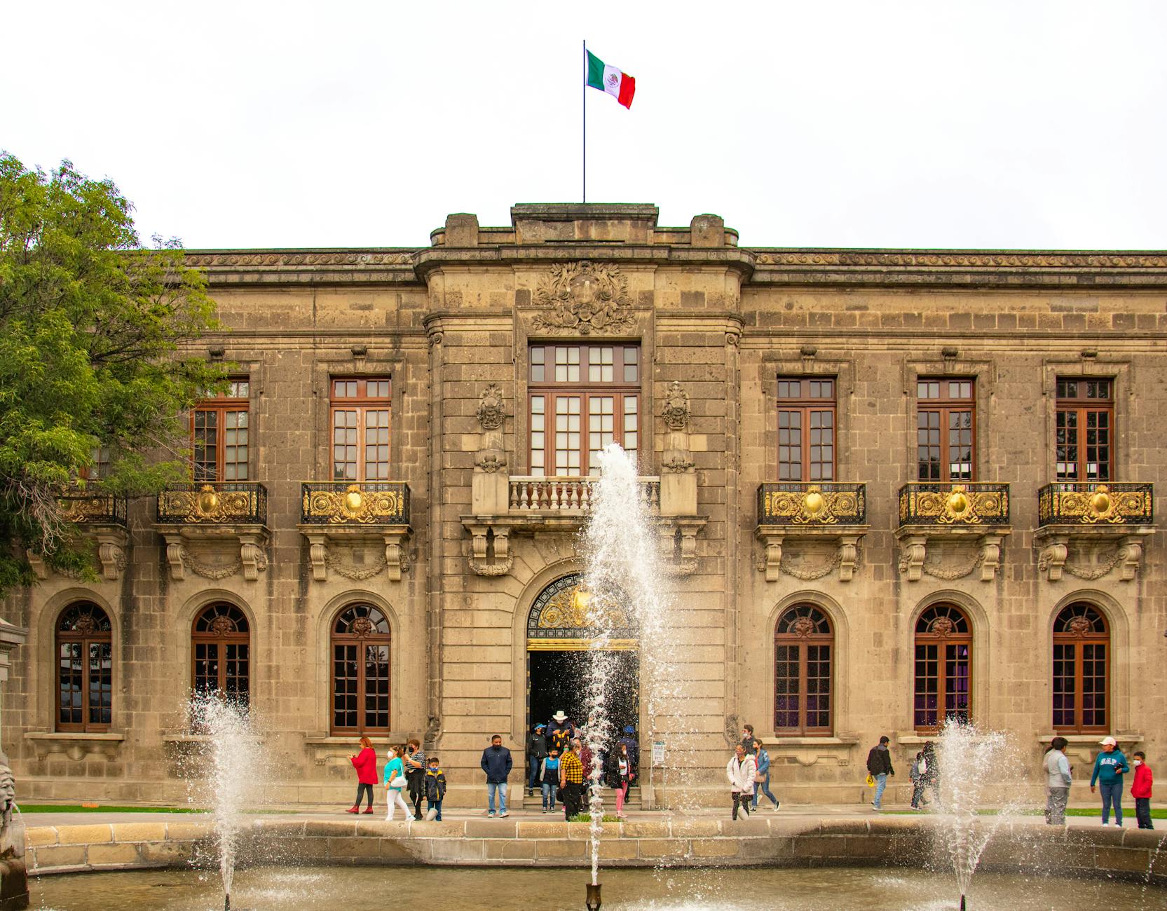 Chapultepec Castle and fountain in Mexico City
