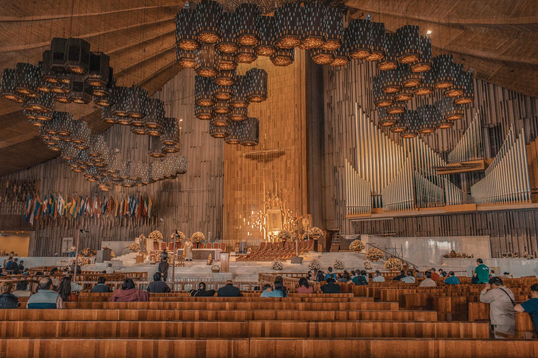 Interior view of the Basilica of Our Lady of Guadalupe in Mexico City