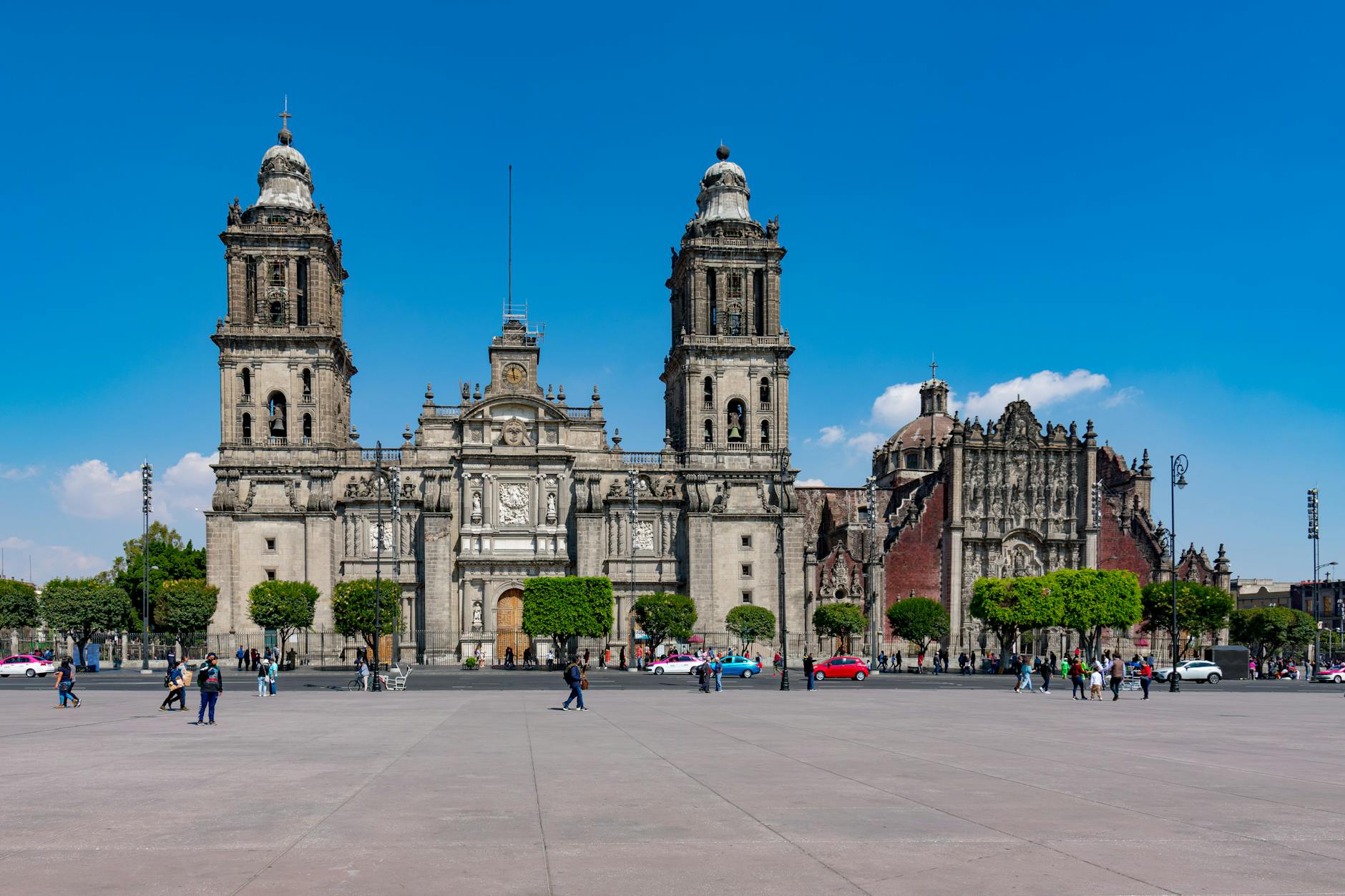 Metropolitan Cathedral and public square in Mexico City's historic center