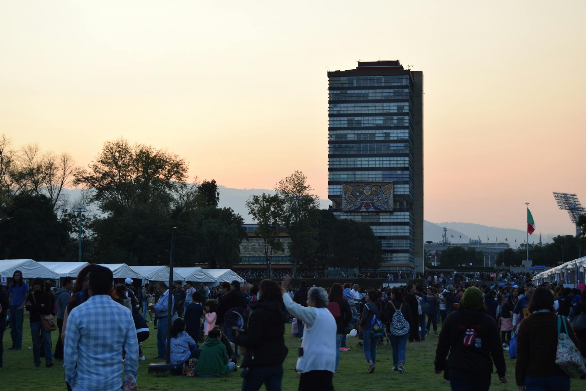 People gathered for an event at UNAM in Mexico City