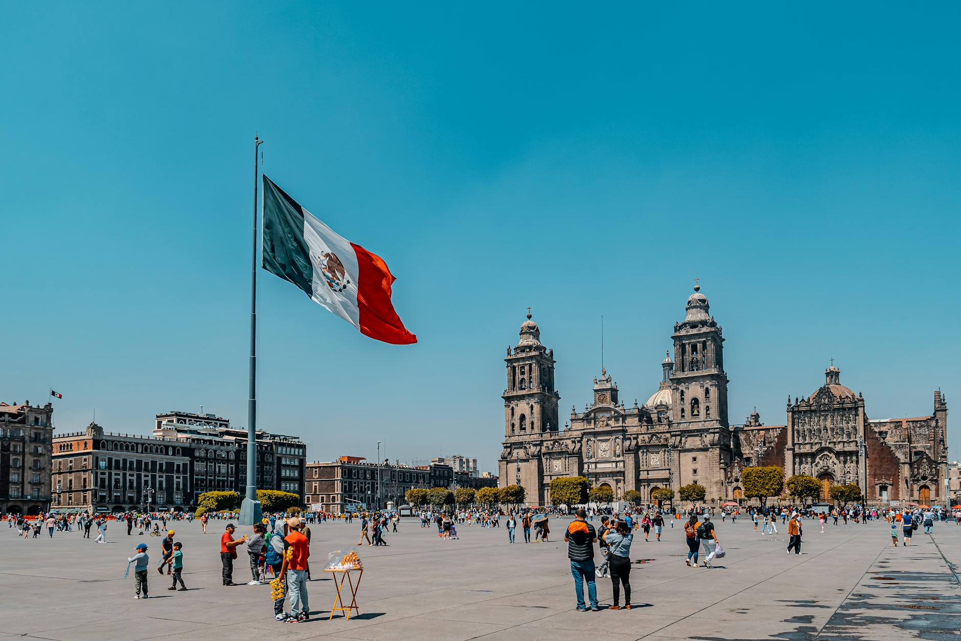 Plaza de la Constitucion and Metropolitan Cathedral in Mexico City